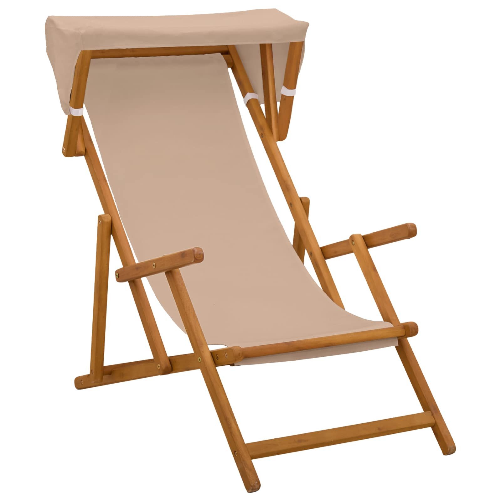 vidaXL Gartenliege Liegestuhl 3 Position Massives Eukalyptus Holz Taupe, 1 St.