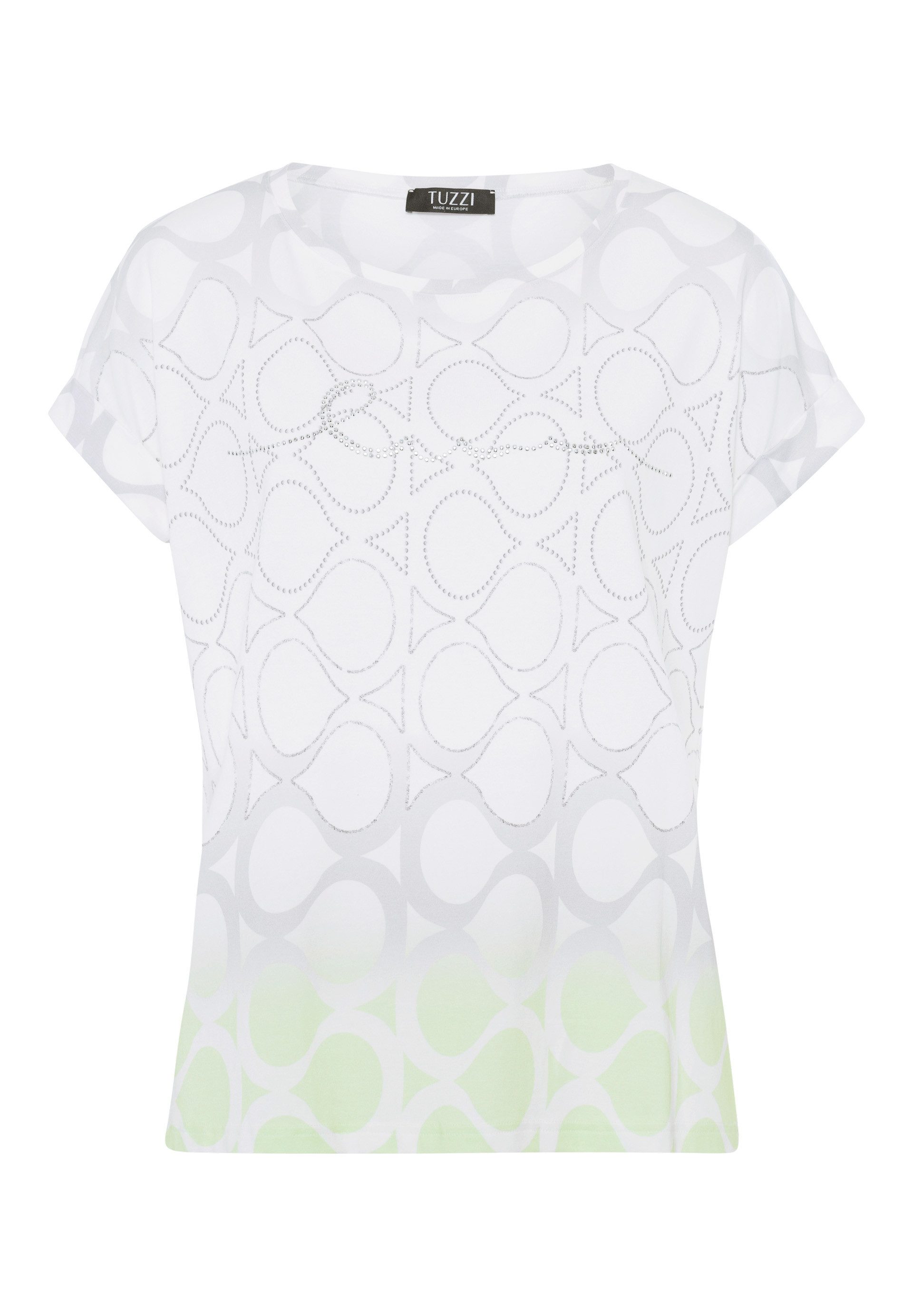 Kurzarmshirt mit Glitzersteinbesatz