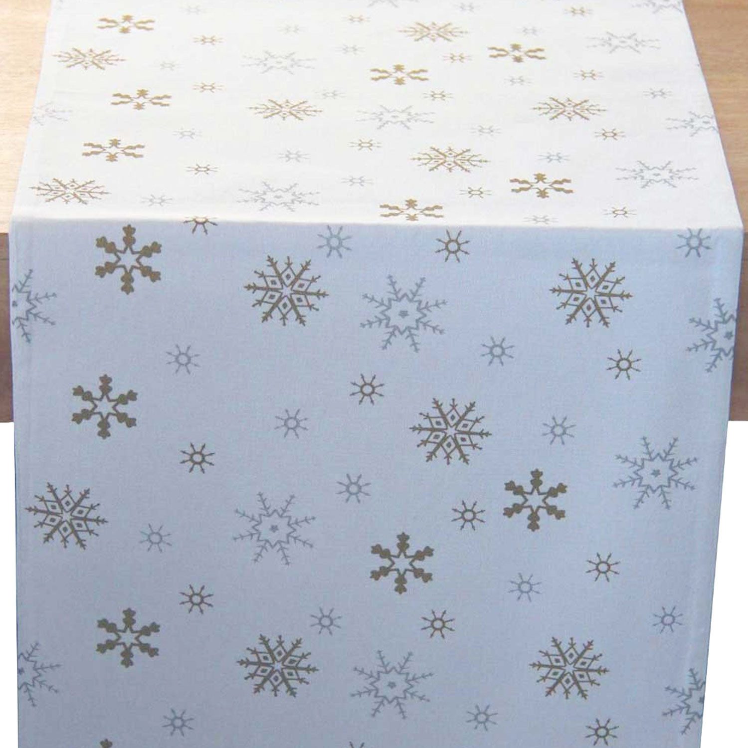Homescapes Tischläufer Tischläufer mit Schneeflocken-Design, 100% Baumwolle günstig online kaufen