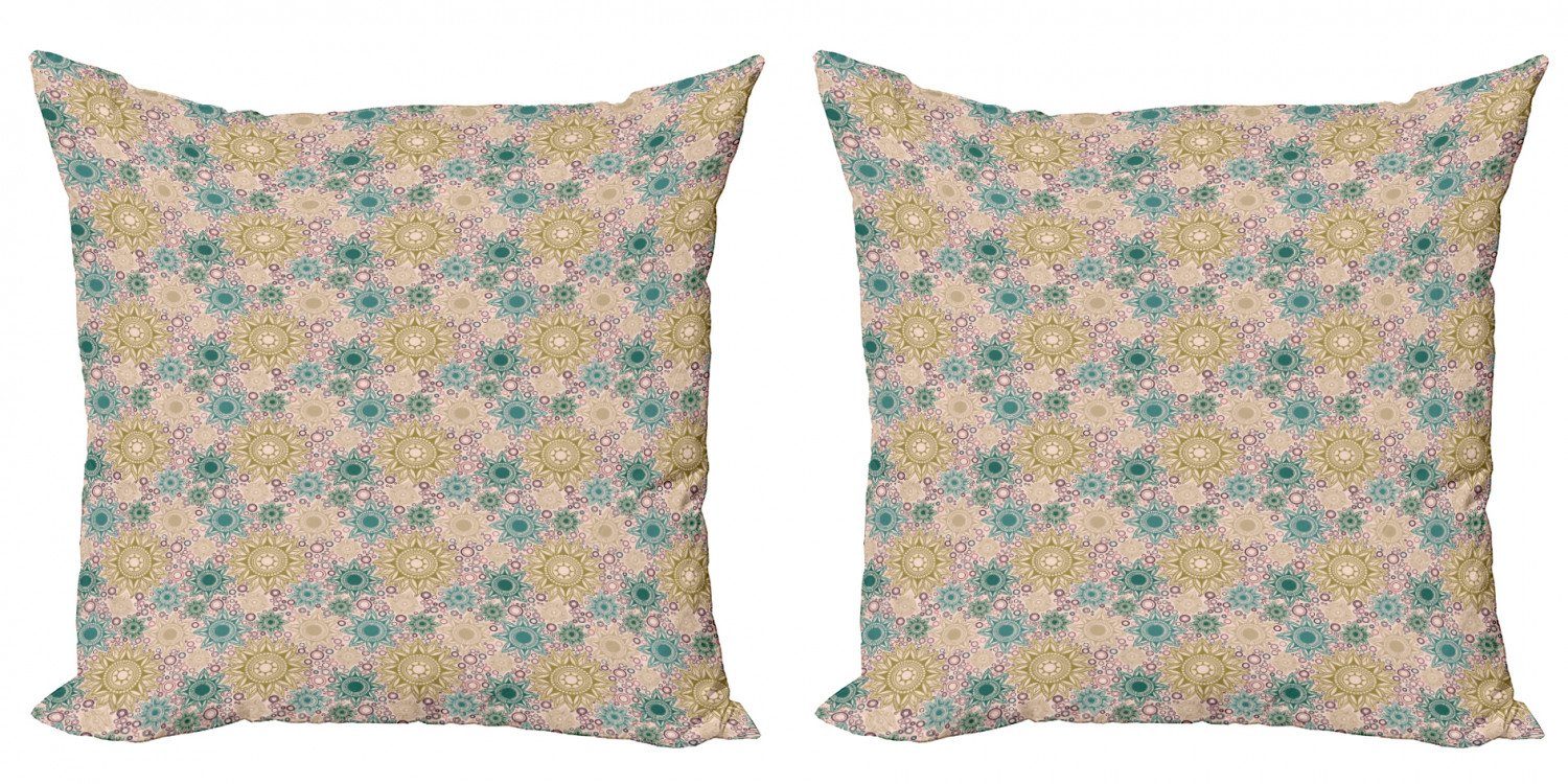 Kissenbezüge Modern Accent Doppelseitiger Digitaldruck, Abakuhaus (2 Stück), Mandala Oriental Blumenmuster