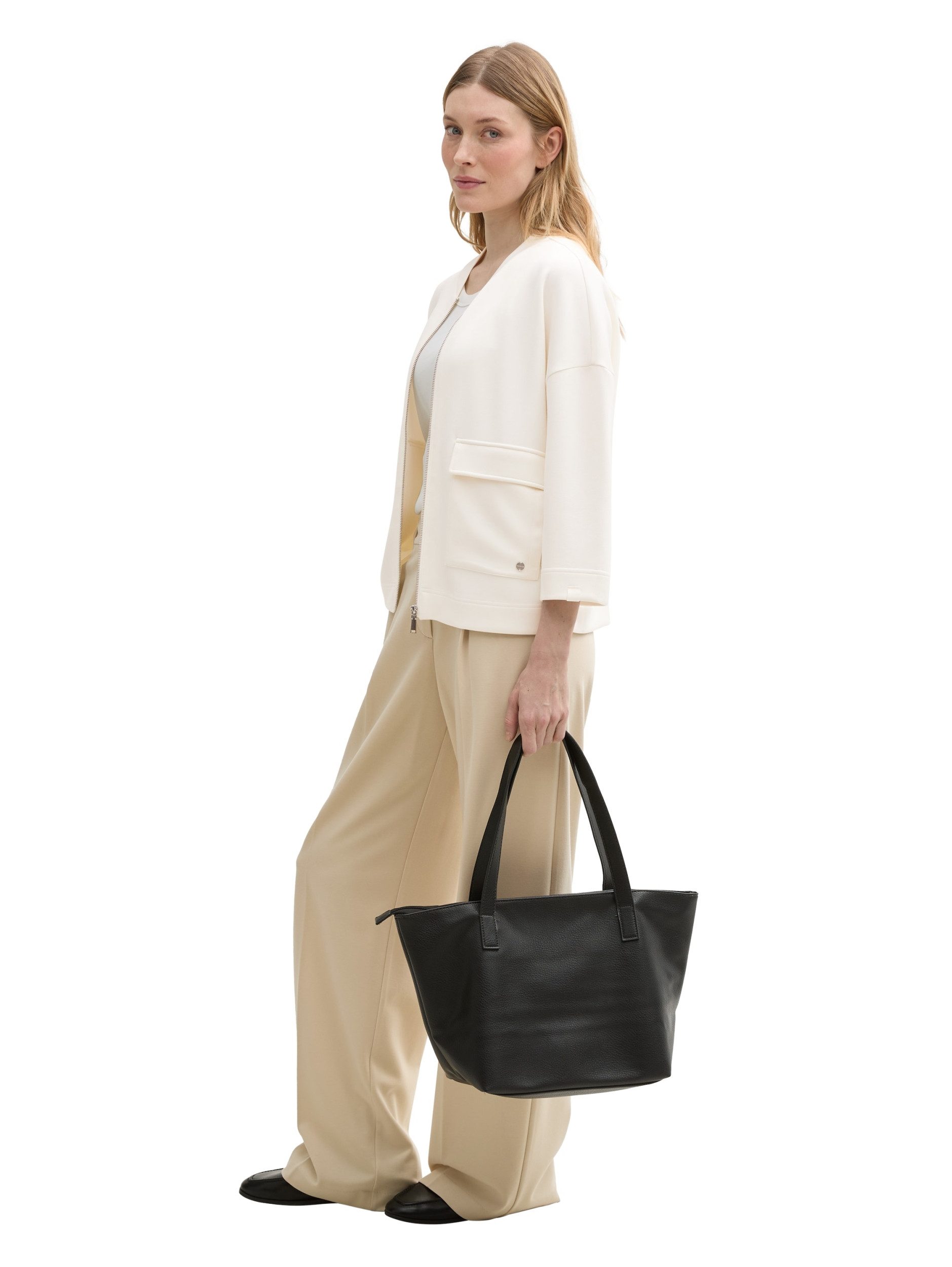 TOM TAILOR Sweatshirt Sweatjacket with cargo pockets, Whisper White