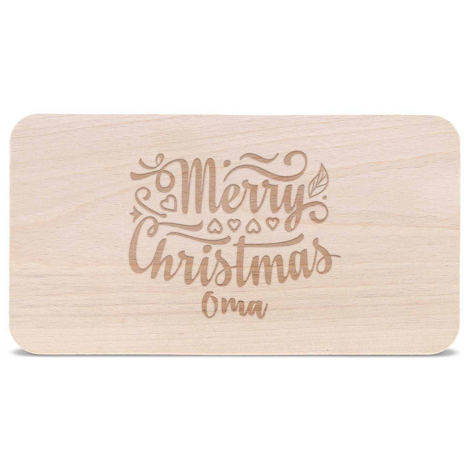 GRAVURZEILE Schneidebrett Доски для завтраков aus Holz mit Gravur - Merry Christmas Oma, Weihnachtsdeko - Geschenke für Kinder Jungen und Mädchen, Zu Weihnachten als Geschenk zum Wichteln und Nikolaus
