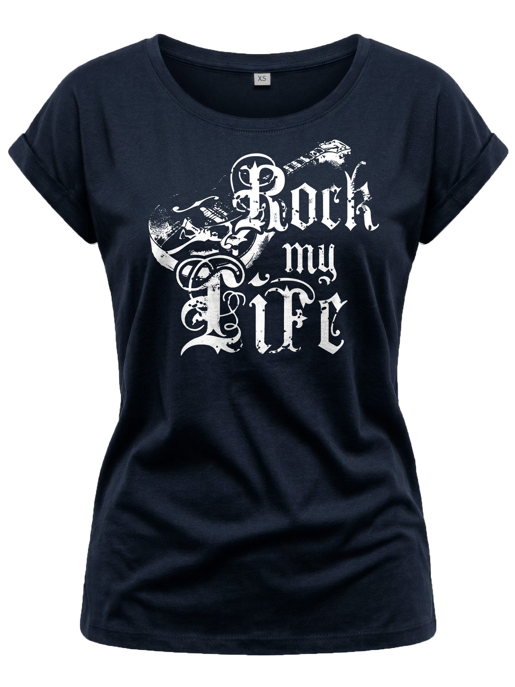 Print-Shirt Ausgefallene T-Shirts Damen lässige Oberteile Top Gitarrenmotiv Tunika