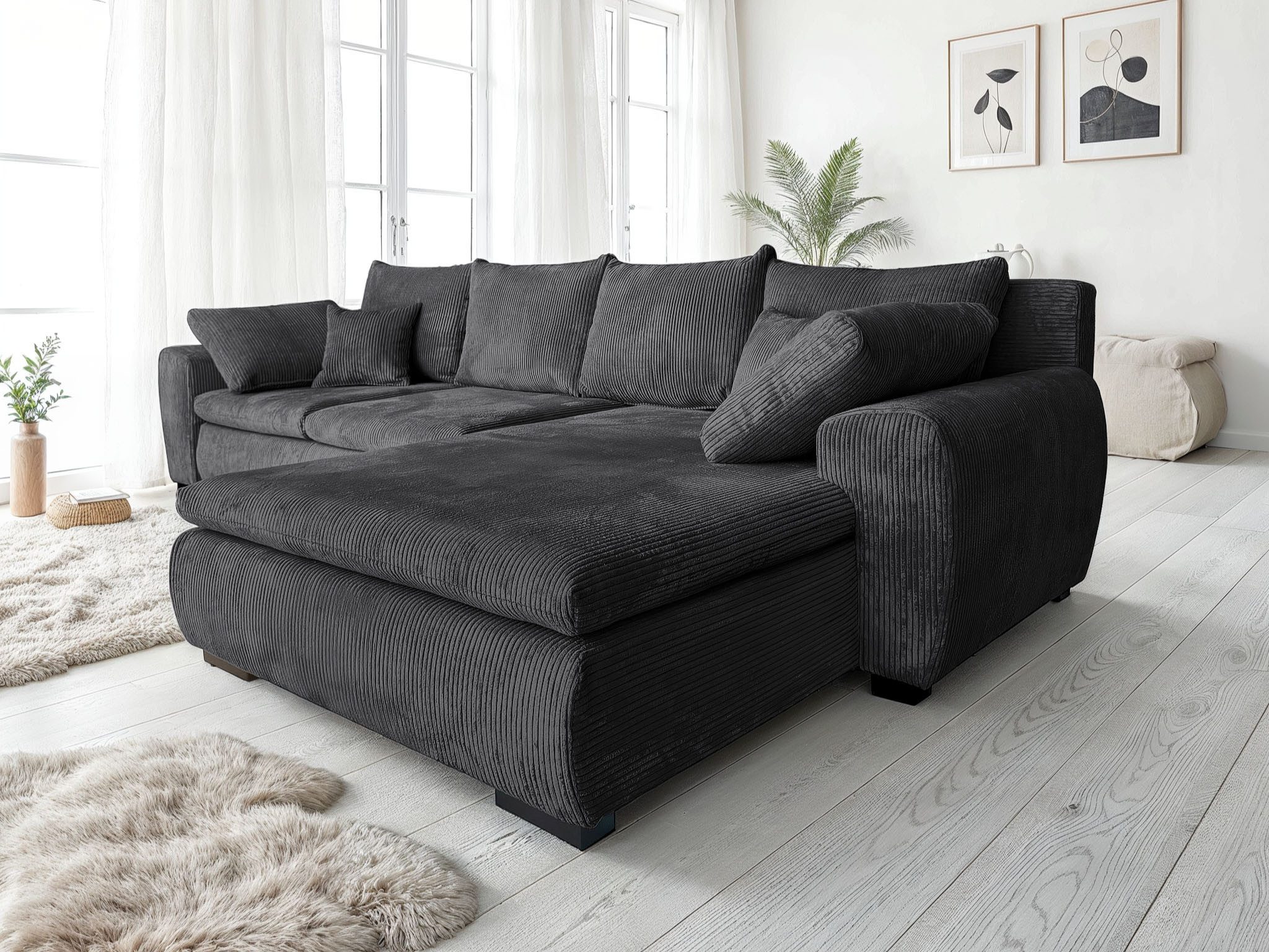 Home affaire Ecksofa Cara Mia L-Form, B: 325 cm, XXL-Sofa mit 4 Zierkissen, optional Schlaffunktion & Bettkasten, Liegefl. 145x270 cm