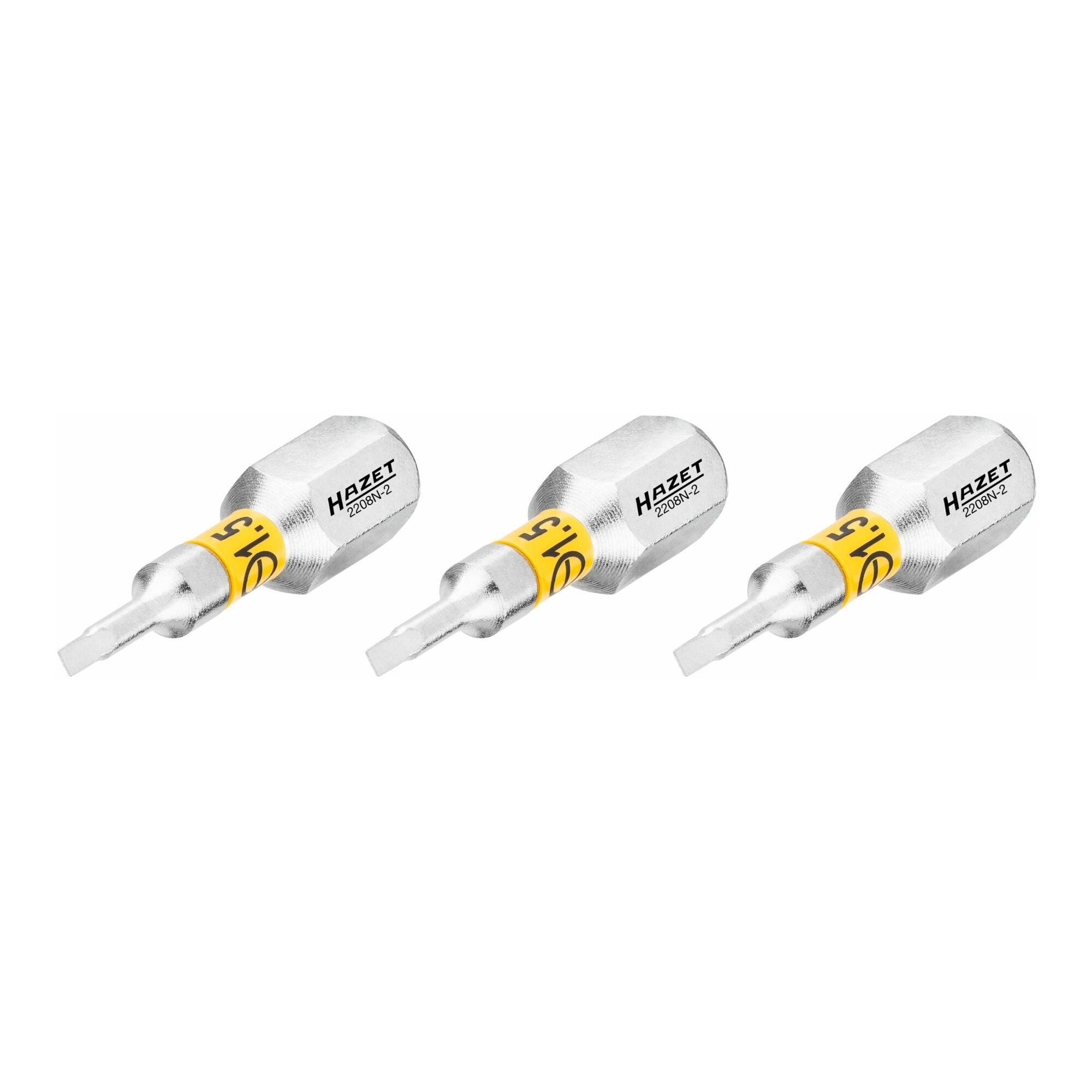 HAZET Bit-Set HAZET Bit 2208N-2/3, Sechskant massiv 6,3 (1/4 Zoll), Schlitz Profil