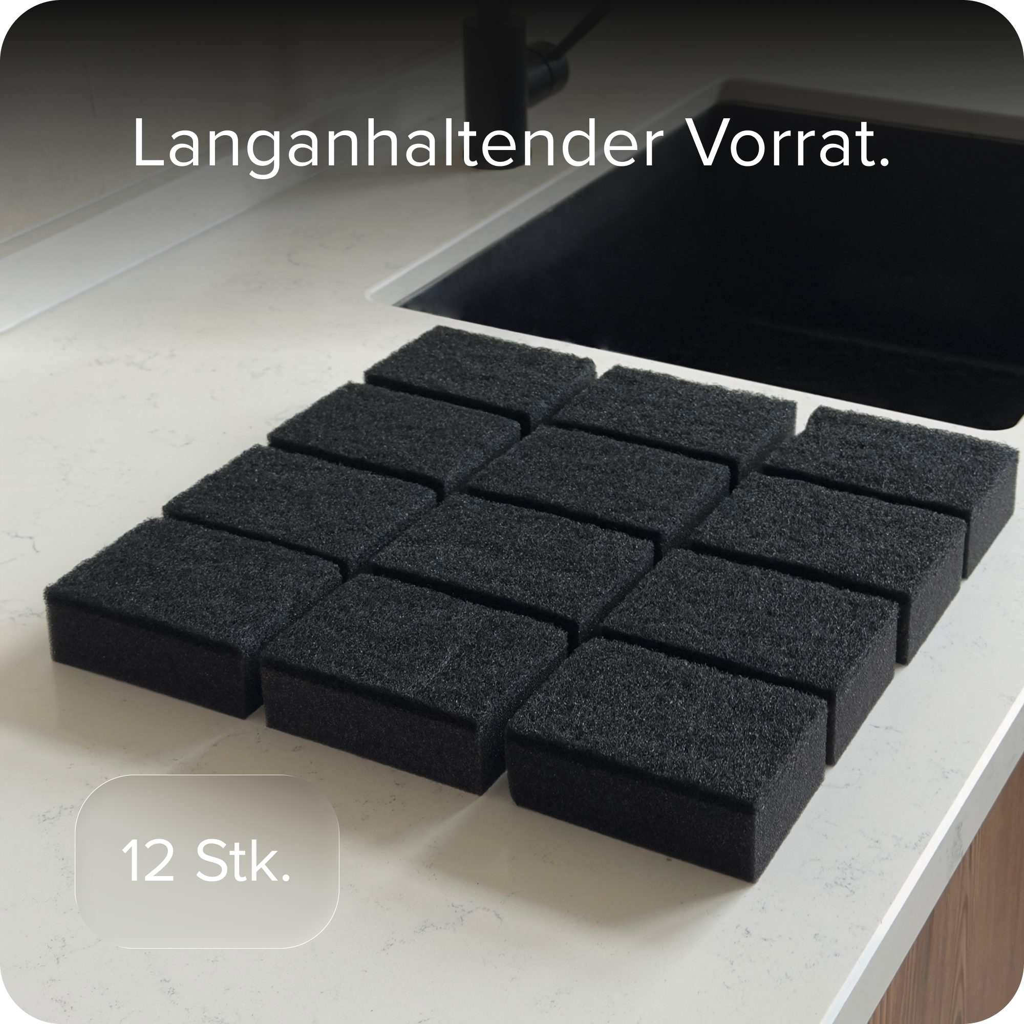 blackswedenhome. Geschirrschwamm Spülschwamm 12 Stück SVAMP Küchenschwamm Schwamm Schwarz, 12 Stück, PU-Schaum, Scheuervlies