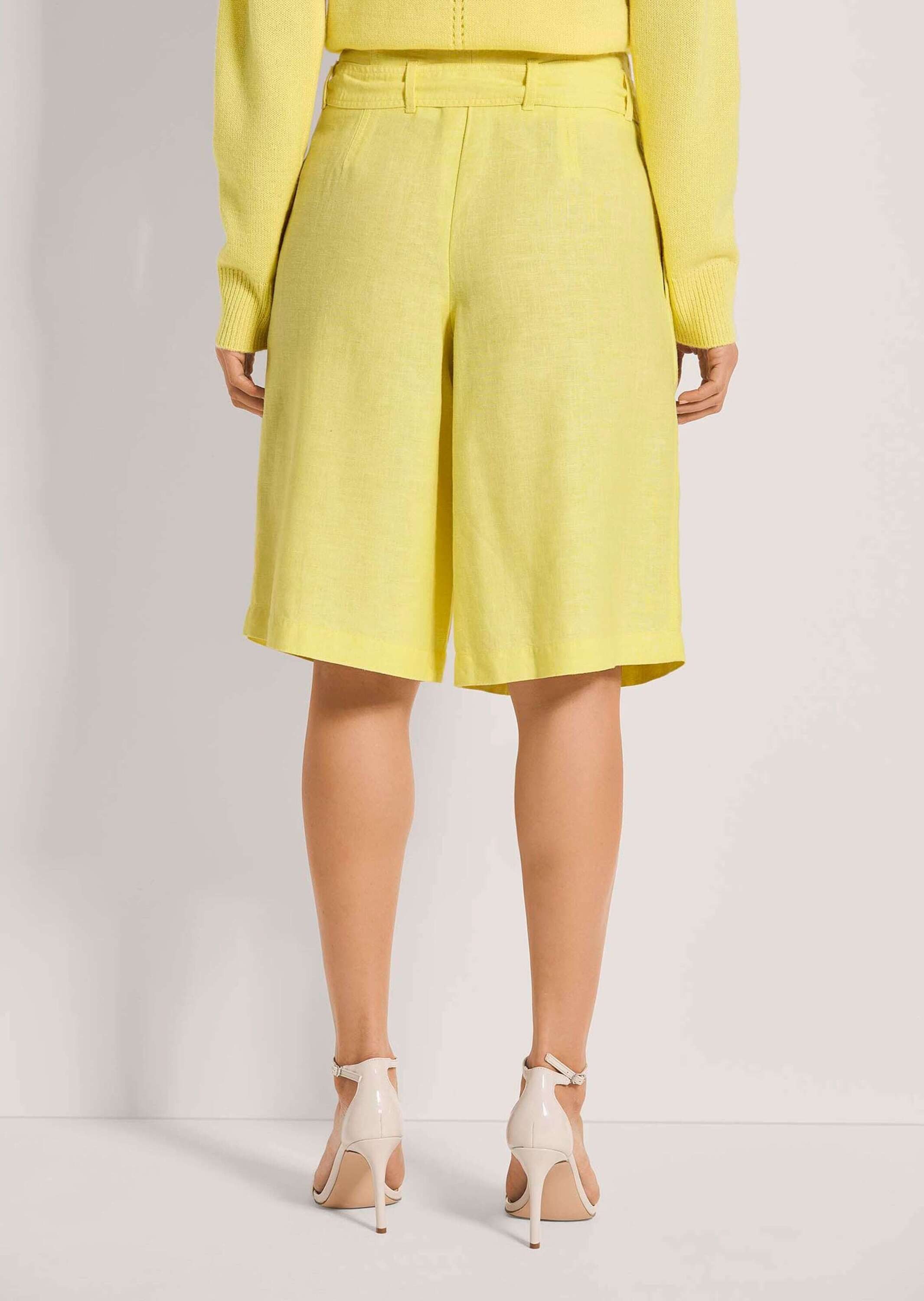 MADELEINE Shorts Luftige, weite Bermuda mit hohem Bund Unifarbenes Design mit praktischem Bindeband als Verschluss