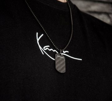 David Galvani Kette mit Anhänger Herren Halskette Carbon Kohlenstoff Dogtag Kette