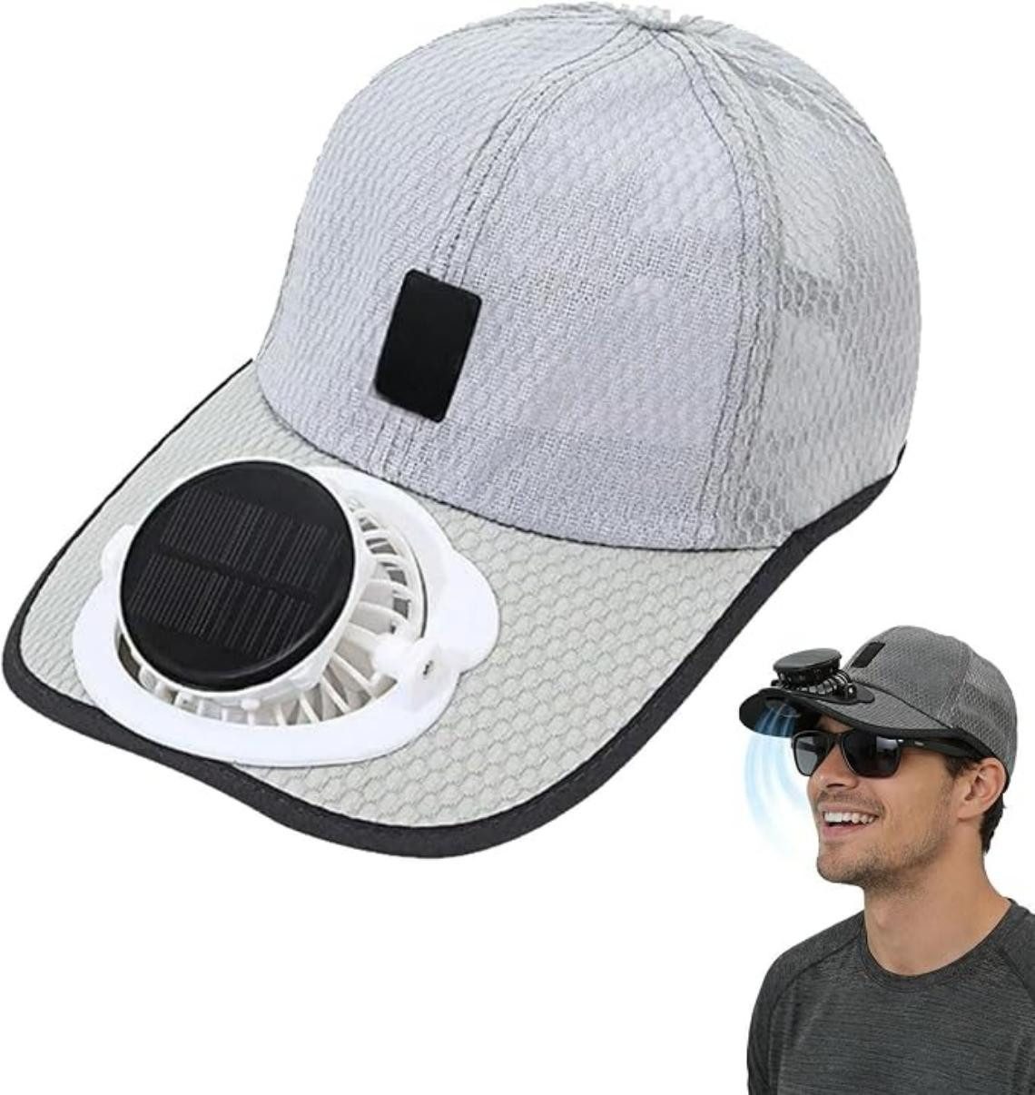 nsihing Baseball Cap Mit Solar Ventilator, Netzgewebe, 180° Verstellbare Windrichtung