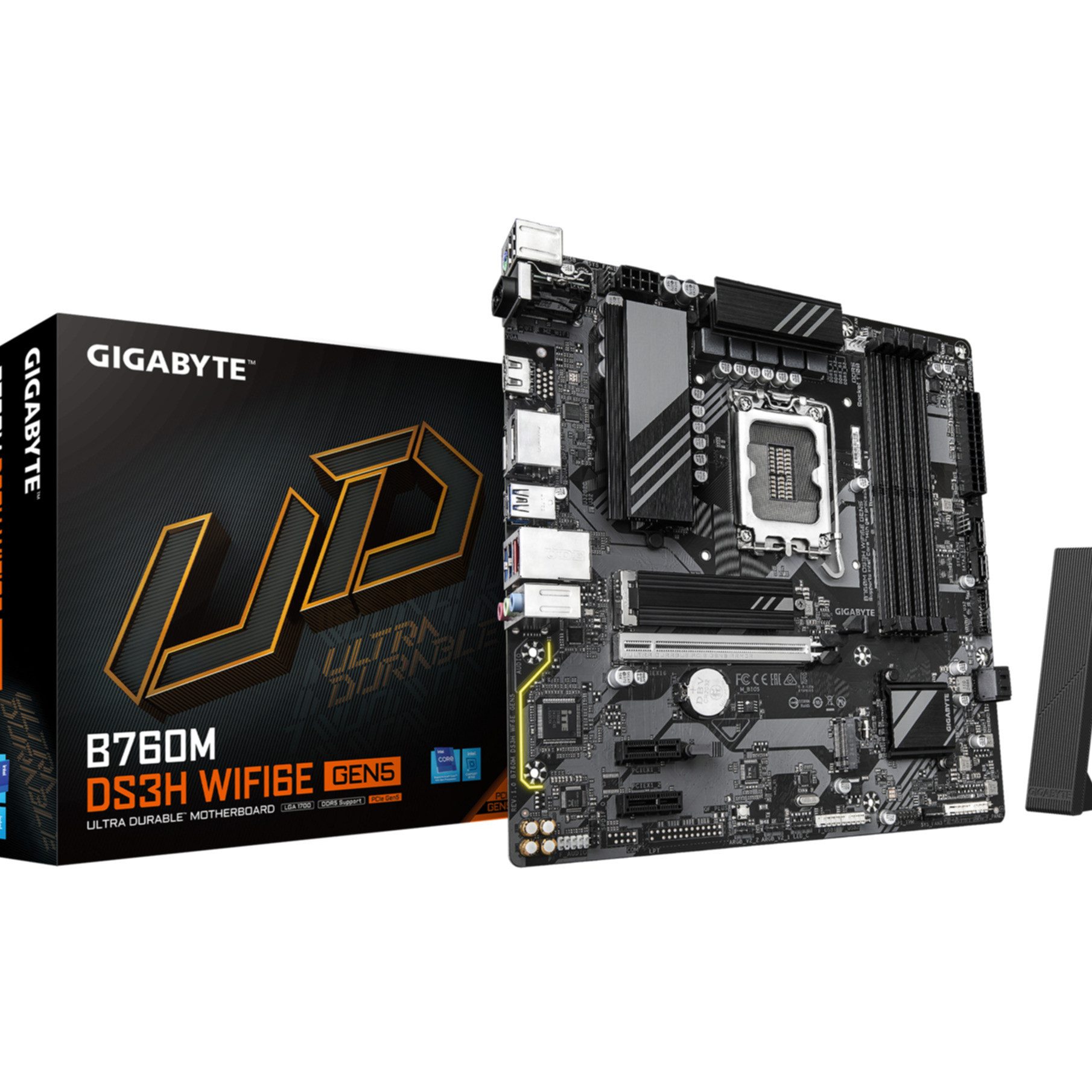 Gigabyte B760M DS3H WIFI6E GEN5 Mainboard – Unterstützt Intel Core Prozessoren Mainboard