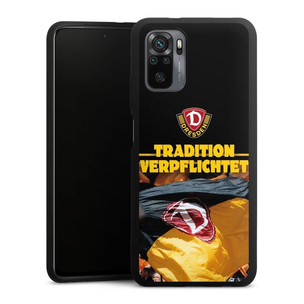 DeinDesign Handyhülle SG Dynamo Dresden Fanartikel SGD Tradition Verpflichtet Dynamo Dresden, Xiaomi Redmi Note 10 4G Silikon Hülle Premium Case Handy Schutzhülle