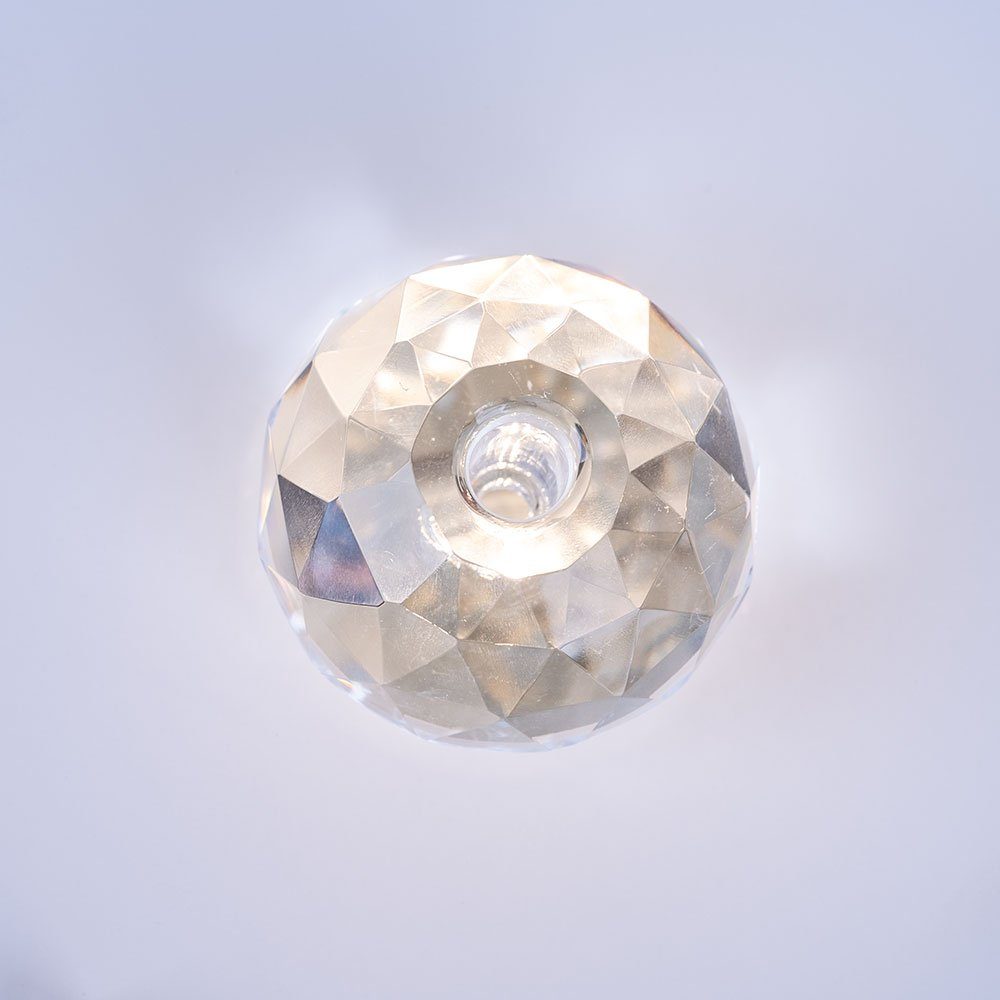 rund etc-shop Kristall Leuchtmittel weiß 2x Deckenstrahler, Deckenlampe Glas Wohnzimmerleuchte inklusive, nicht Deckenleuchte