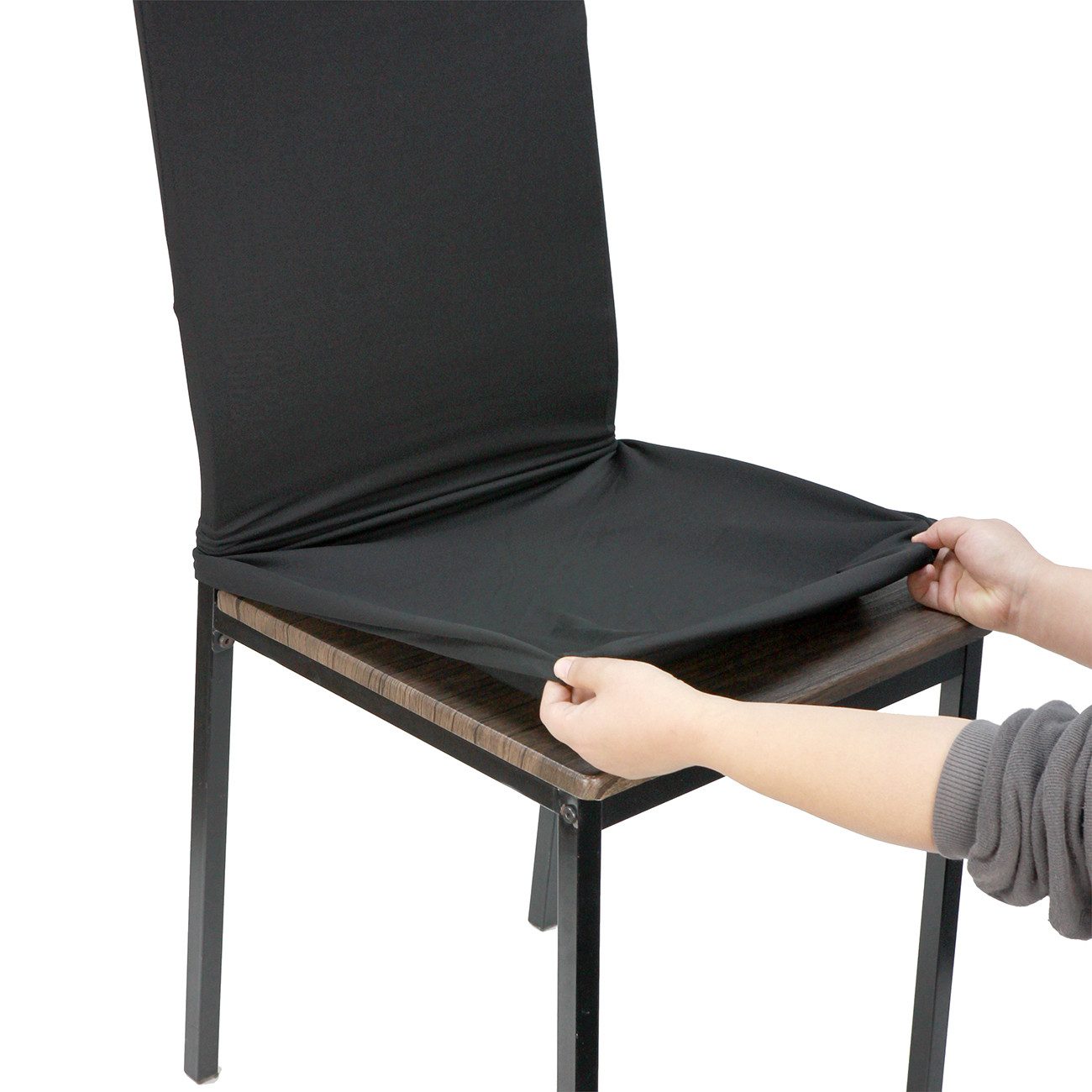 Casativo Stuhlhusse Edler Stuhlbezug, schwarz, Stretch mit Lehnenbezug, waschbar bis 40°C, Gewicht Bezug 160 g – Bild 4 von 5