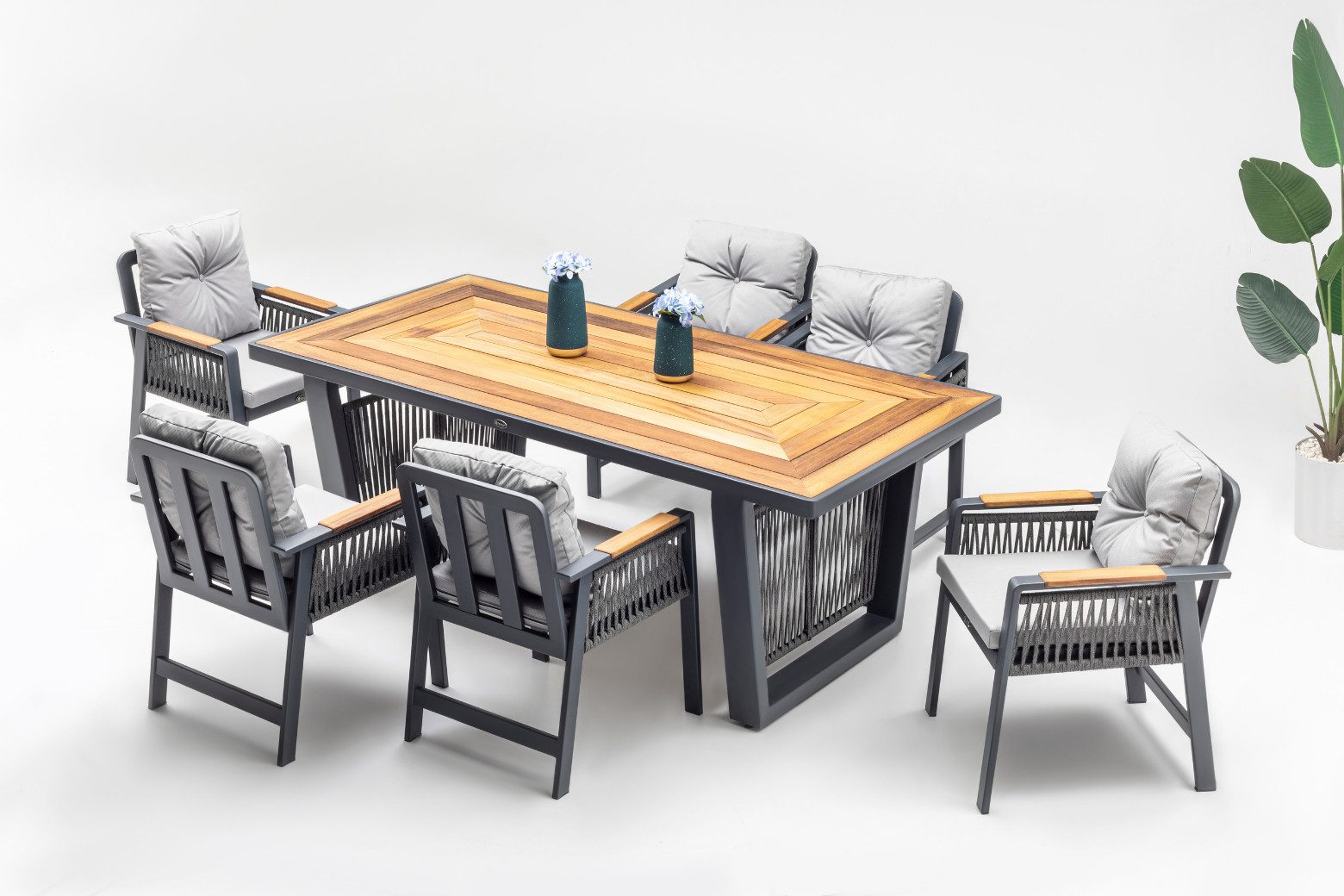 ᐅ gowoll GartenloungeSet Wetterfeste Holz Gartenmöbel Set 6 Personen