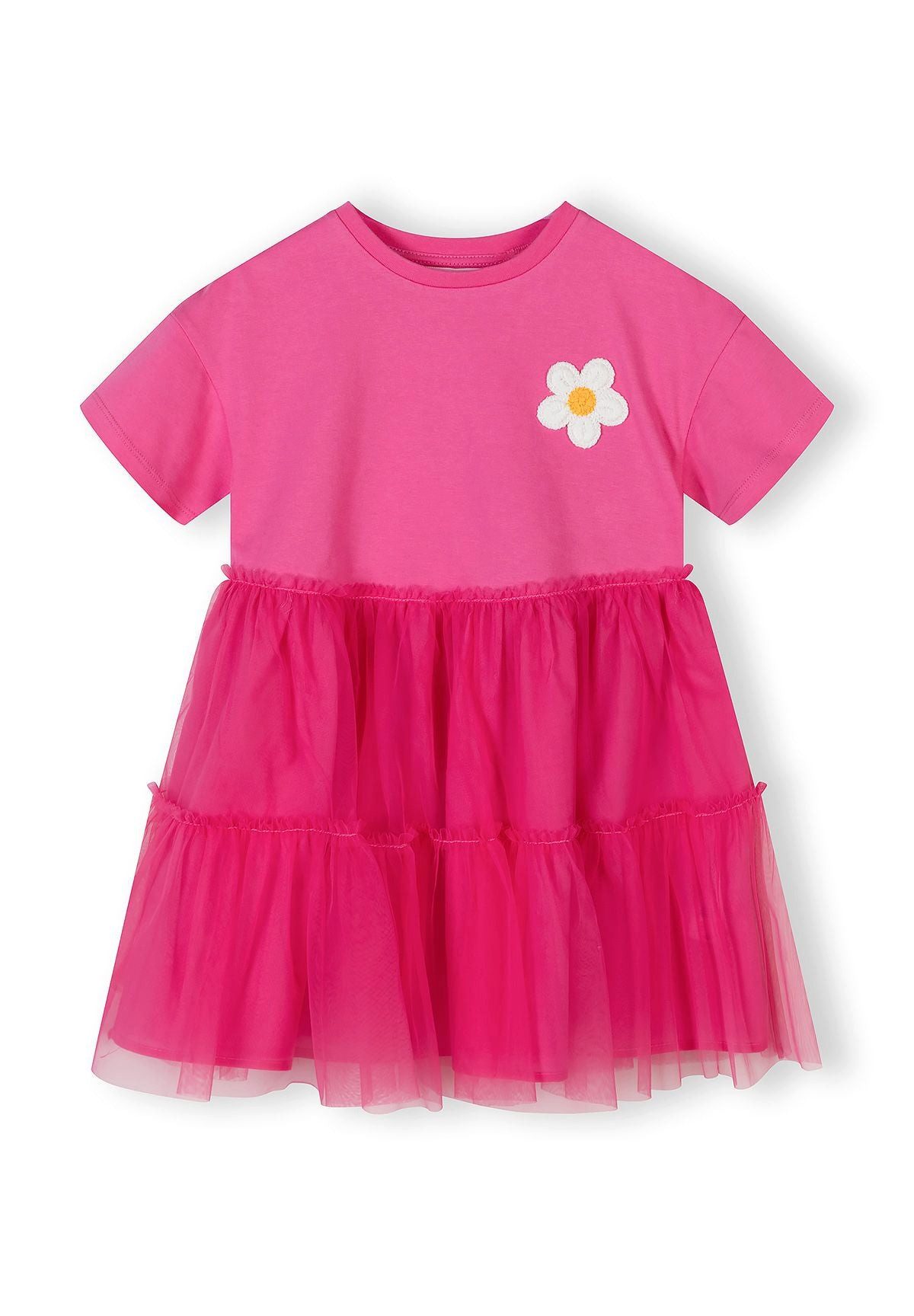 MINOTI Partykleid für Mädchen mit Tüllrock Häkelblume am Oberteil