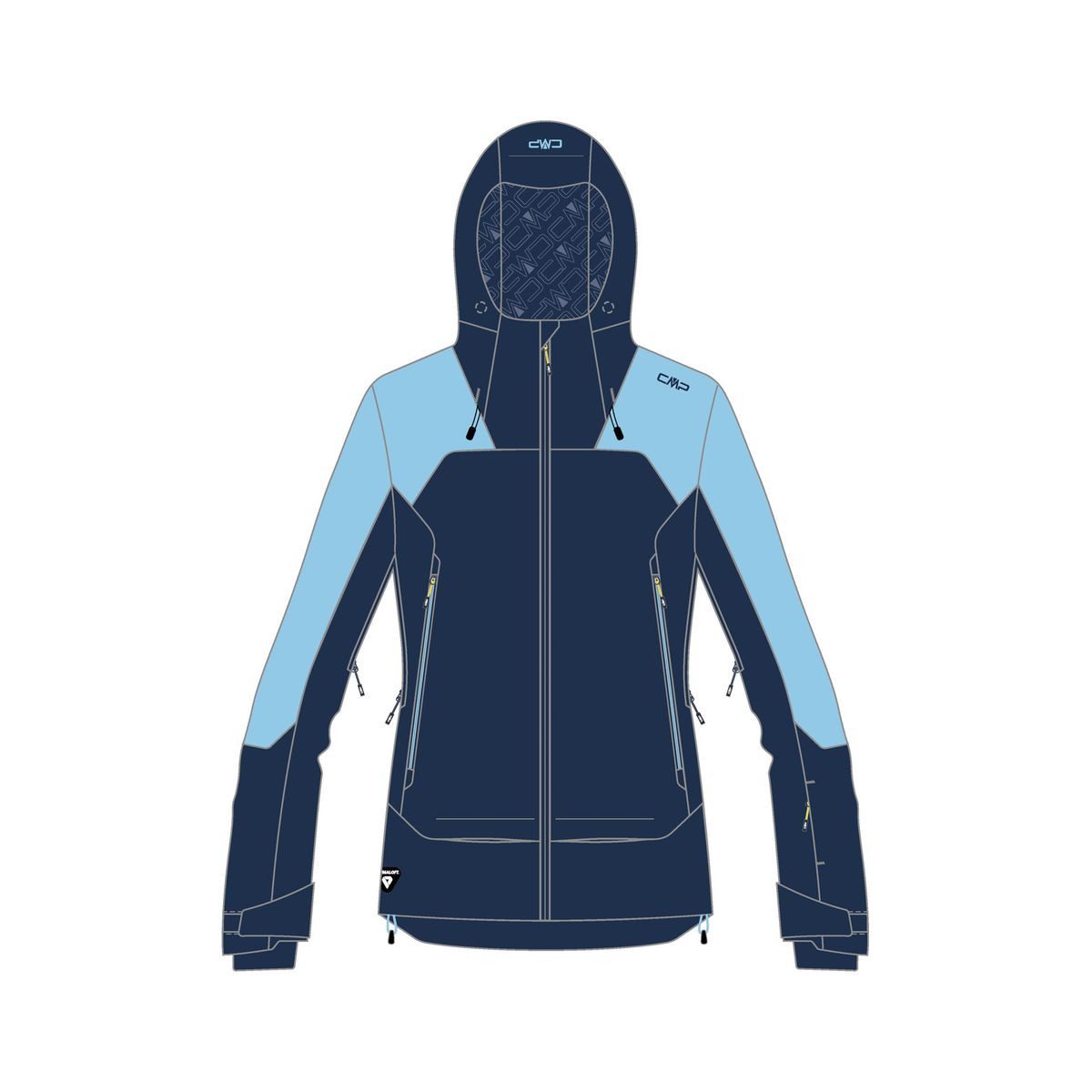 CMP Skijacke Woman Ski Jacket FIX Hood Hochfunktionelle Damenjacke mit Clima-Protect-Membran