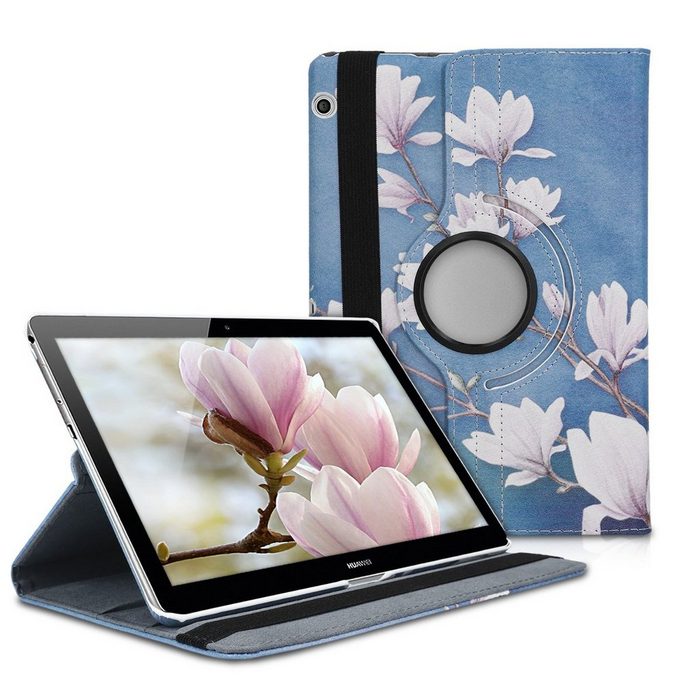 kwmobile Tablet-Hülle Hülle für Huawei MediaPad T3 10 360° Tablet Schutzhülle Cover Case - Magnolien Design