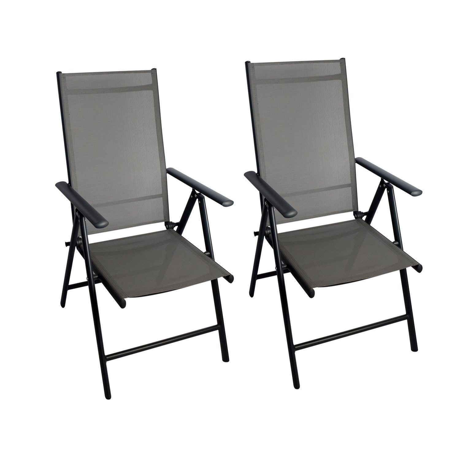CHILLROI Gartensessel Klappsessel Aluminium 2er Set Gartenstuhl klappbar Hochlehner (2er Set), mit 7-fach verstellbarer Rückenlehne