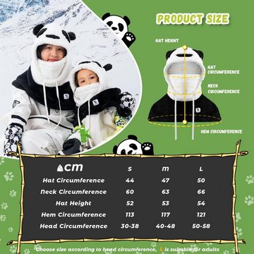 ROCKBROS Sturmhaube Winter Skimaske für Kinder und Eltern, Panda-Design (Vollgesichts-Masken Balaclava für Herbst und Winter Outdoor-Aktivitäten wie Skifahren, Motorradfahren, Radfahren)