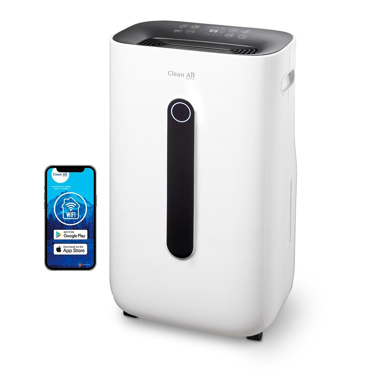 Clean Air Optima Luftentfeuchter CA-705 SMART - Luftentfeuchter und Luftreiniger, Entfeuchtung 16 l/Tag, Tank 6,5 l, Clean Air Optima® App