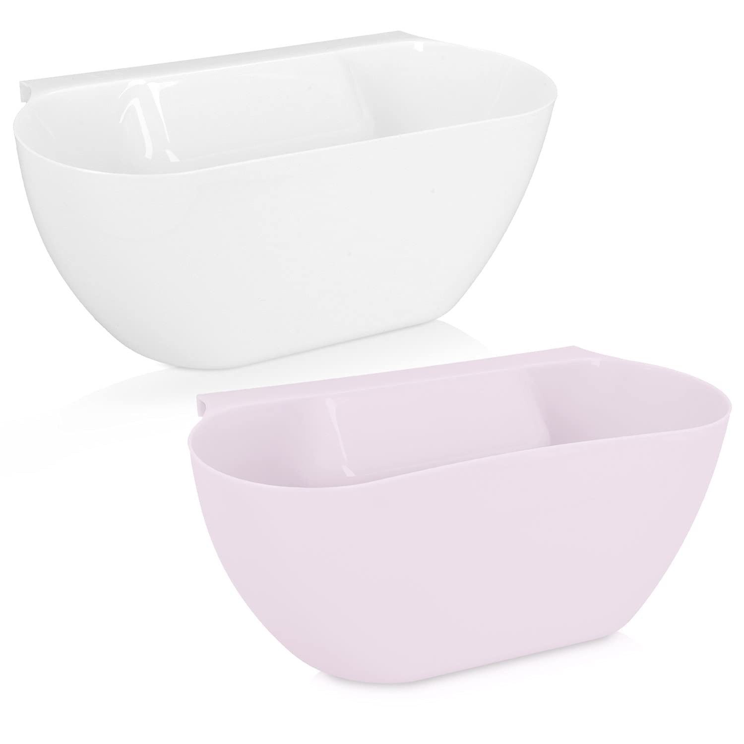 Navaris Biomülleimer Navaris 2x Auffangschale Küchenabfälle zum Einhängen, Rosa-Weiß