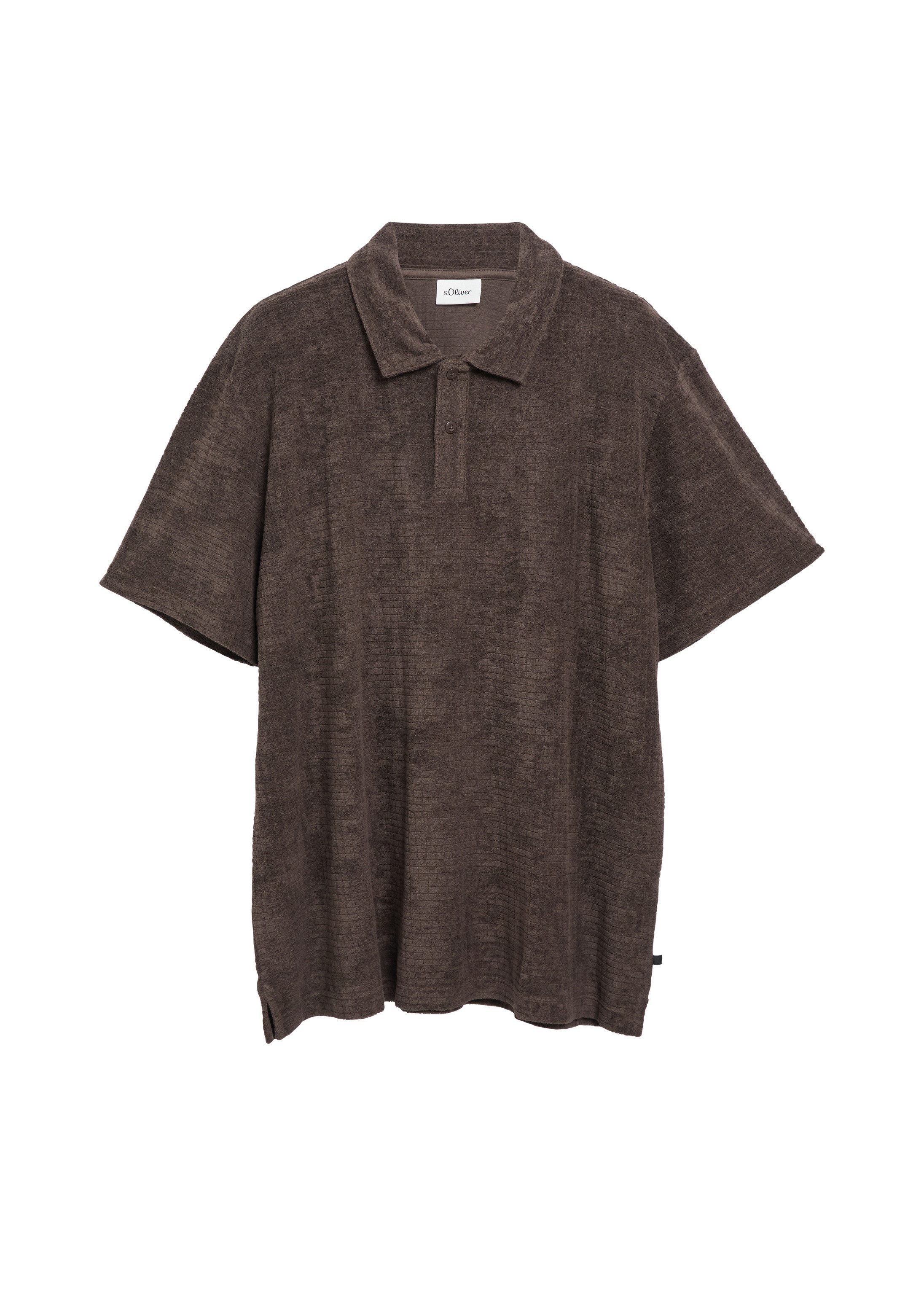 s.Oliver Kurzarmshirt Polo-Shirt Polo-Shirt aus Strukturfrottee