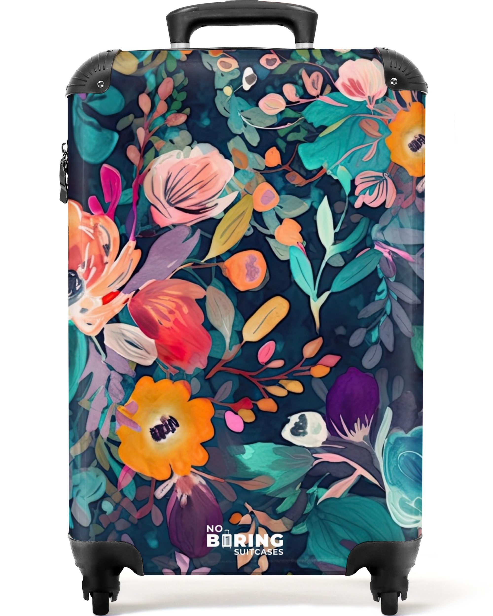 NoBoringSuitcases.com© Hartschalen-Trolley Bunt - Blumen - günstig online kaufen
