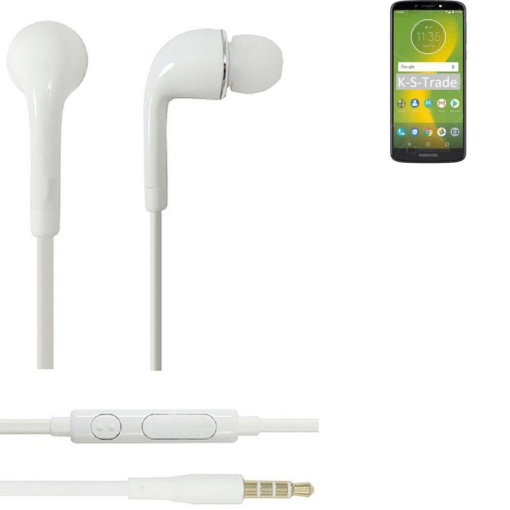 K-S-Trade für Motorola Moto E5 Supra In-Ear-Kopfhörer (Kopfhörer Headset mit Mikrofon u Lautstärkeregler weiß 3,5mm)