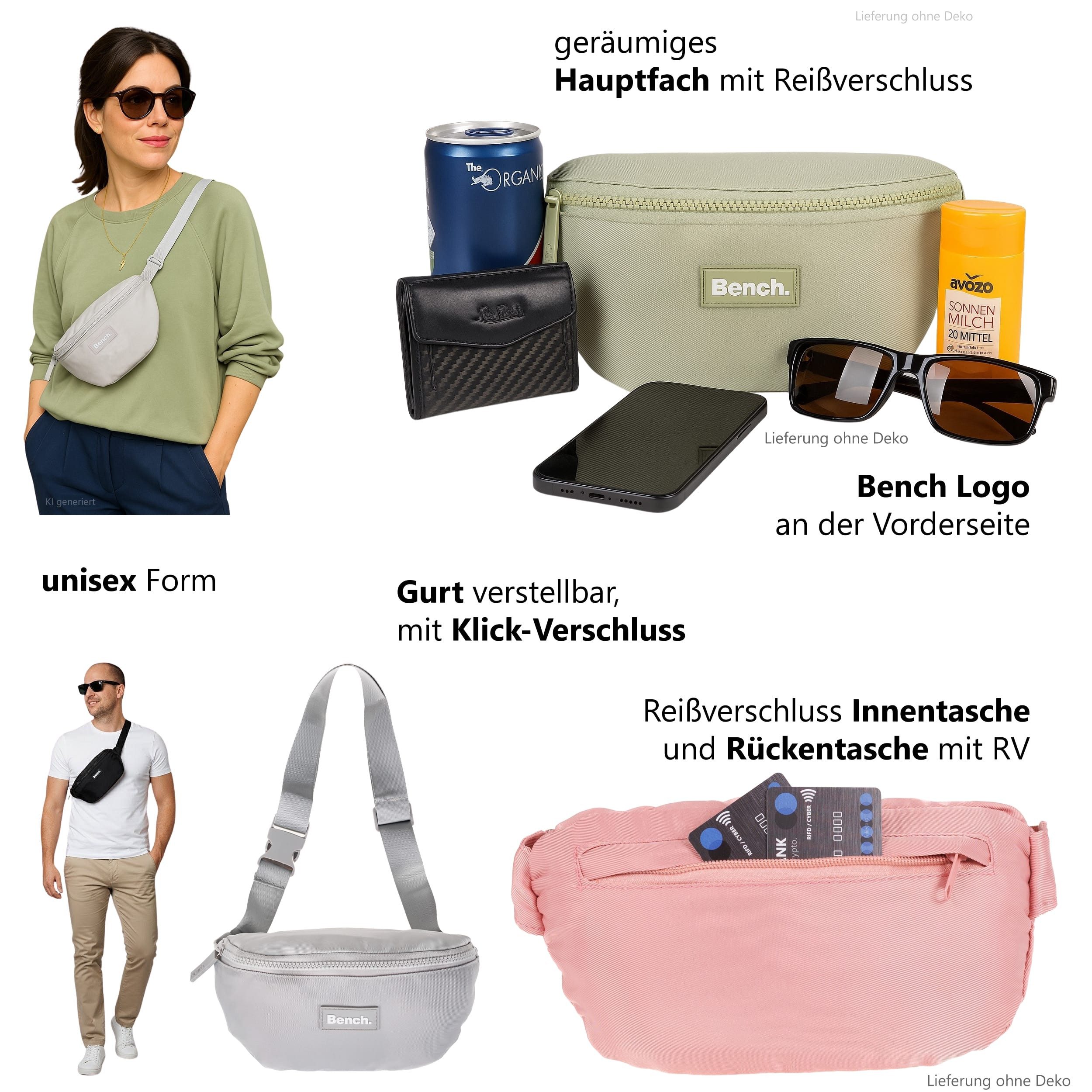 Bench. Bauchtasche Crossbag Hüfttasche Crossover Handtasche Tasche, Wimmerl klein Festivaltasche Handtasche Nova 64217 + Schlüsseletui