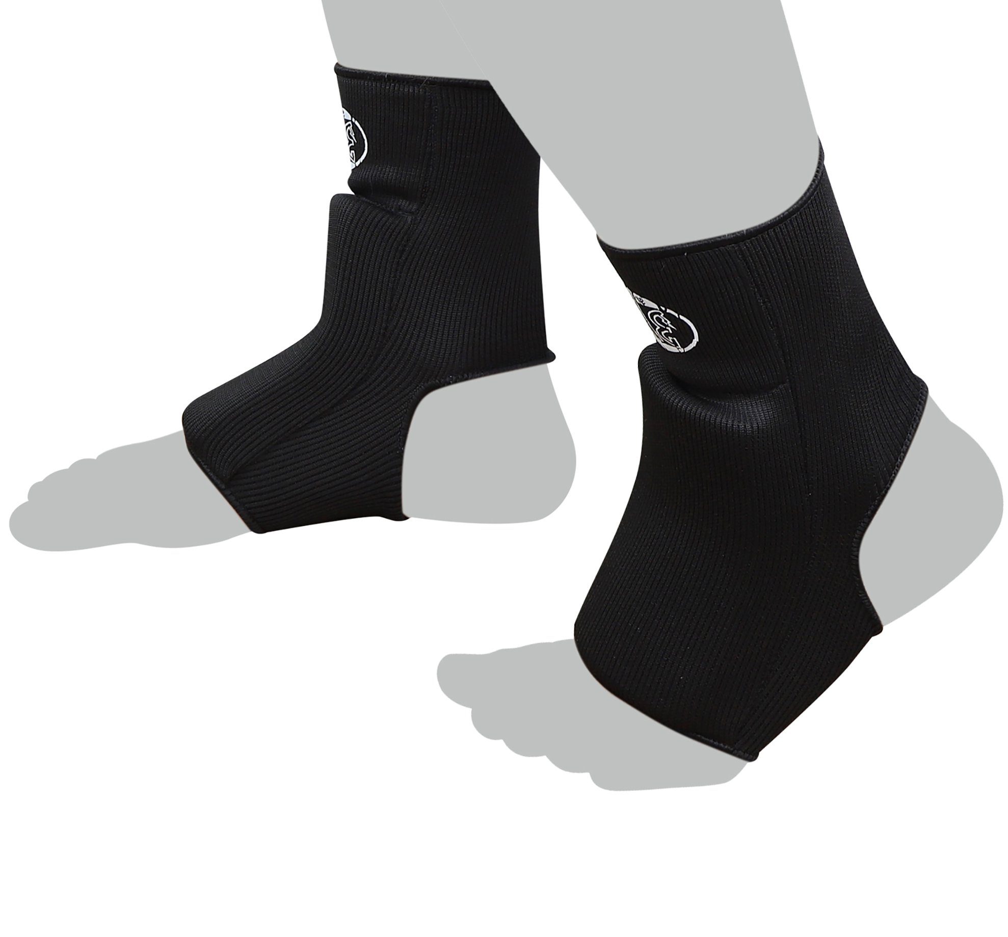 BAY-Sports Fußgelenkbandage Fußbandagen mit Spann Polster Spannschutz Spannschützer Knöchelbandage (kompression), Polster auf dem Spann, 1 Paar, schwarz oder weiss, dauerelastisch