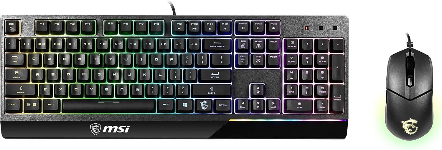 MSI Vigor GK30 Combo DE Gaming Tastatur- und Maus-Set, Mechanisches Tippgefühl für ultimativen Spielspaß