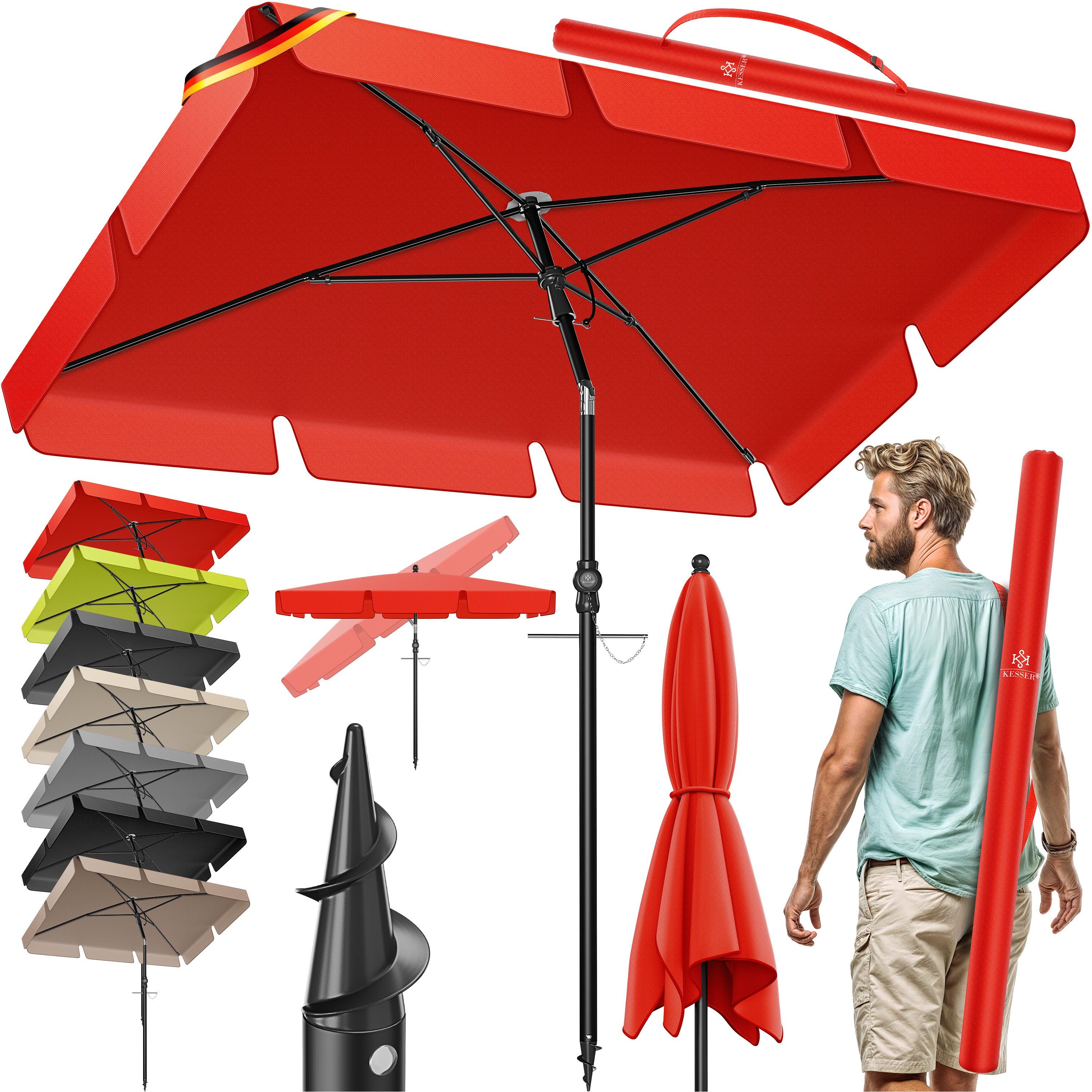 KESSER Sonnenschirm, Sonnenschirm Rechteckig Inkl. 2in1 günstig online kaufen