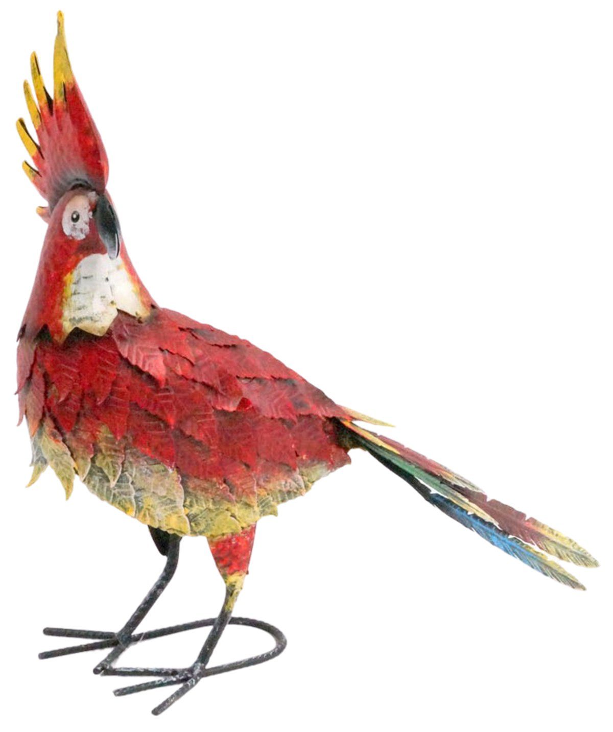 Atemberaubender Gartenursel Dekofigur Papagei rot