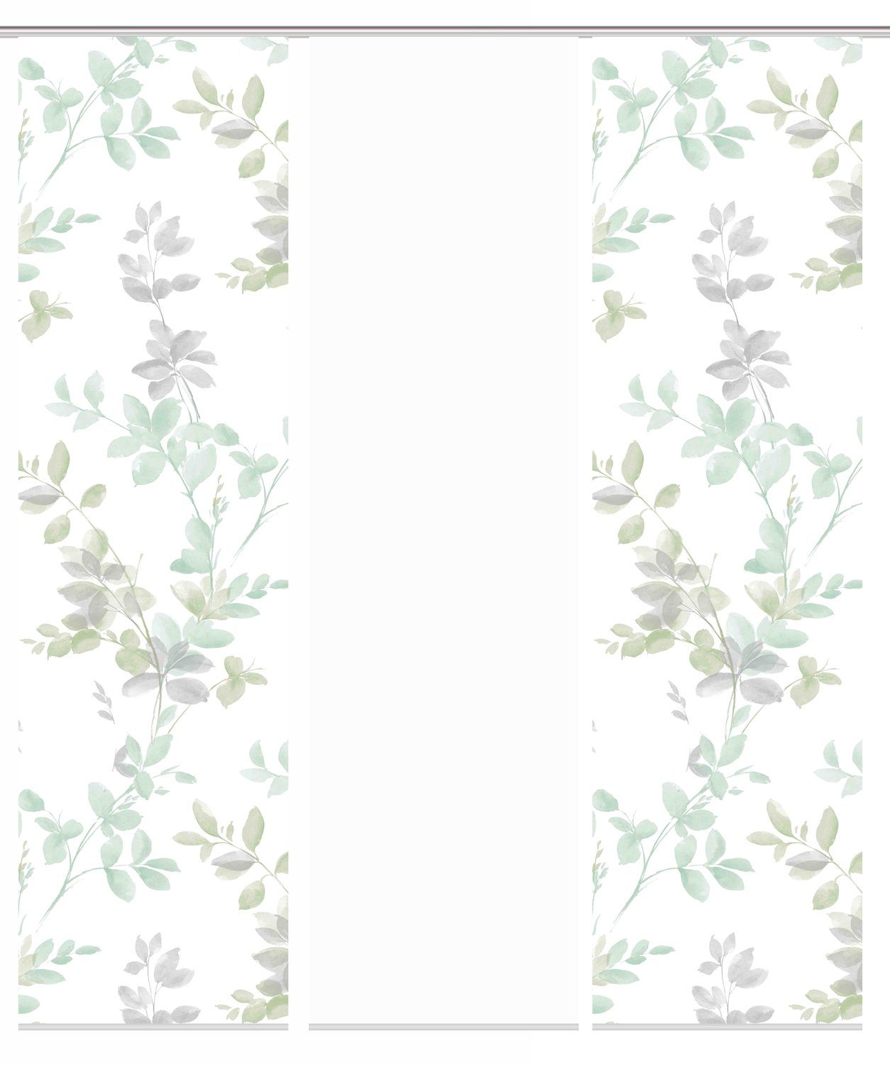 HOME WOHNIDEEN Schiebegardine 084646 Schiebegardine ALYA, halbtransparent, Ranken-Motiv 245x60 cm (3 St), Paneelwagen, blickdicht, 100% Polyester