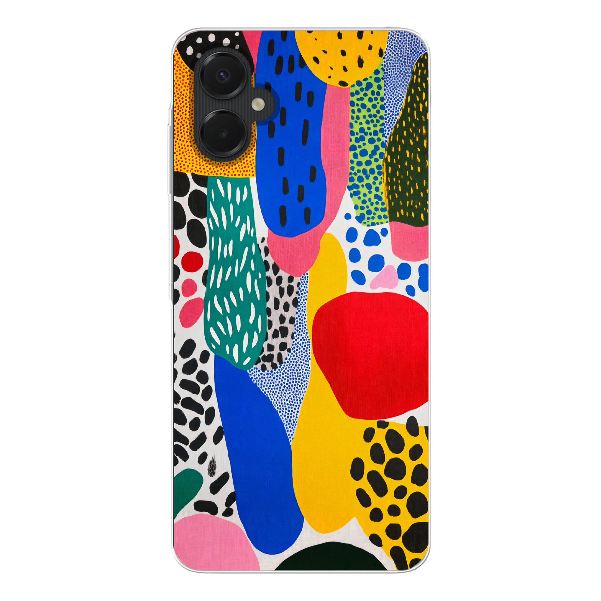MuchoWow Handyhülle für Samsung Galaxy A06 5G Punkte - Formen - Modern - Farben, Smartphone-Bumper, Print, Handy Schutzhülle Dünn