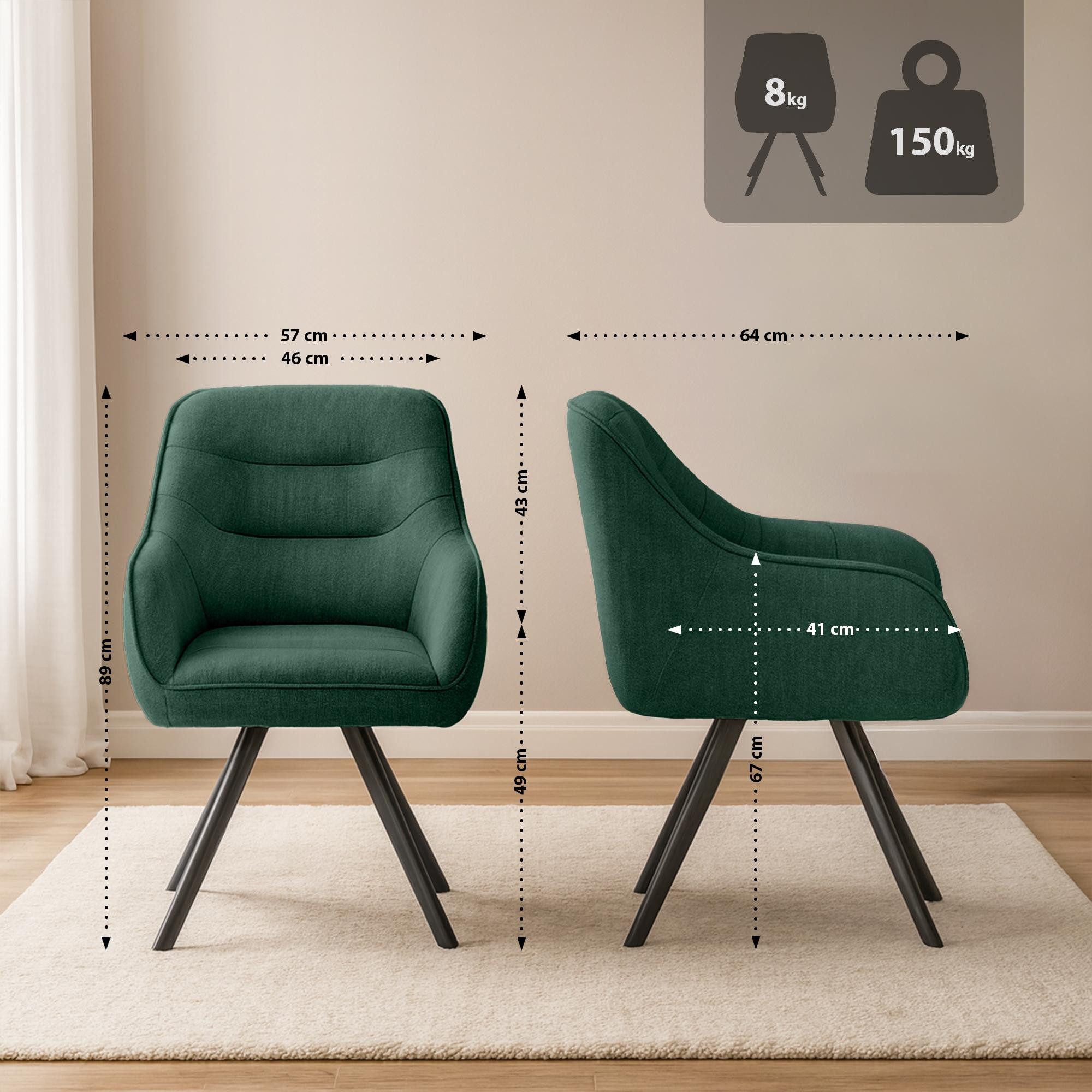 CLP Esszimmerstuhl Pettuli, Schwenkfunktion 180 Grad, Metallgestell günstig online kaufen