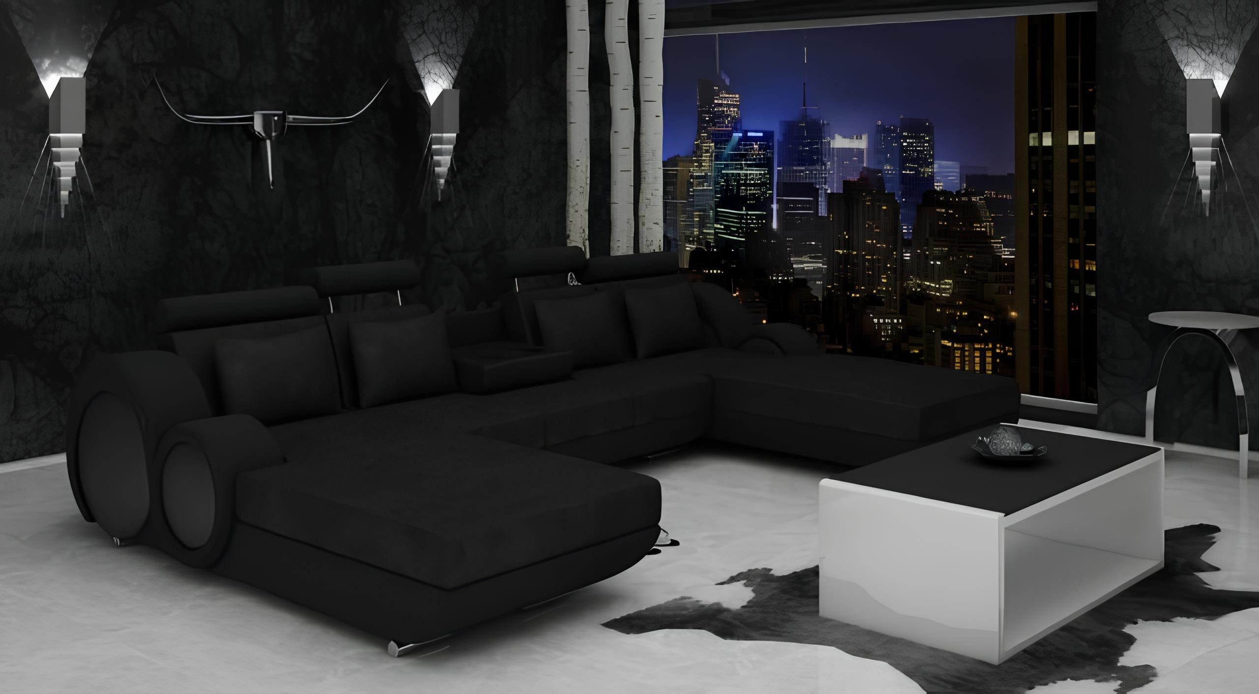 JVmoebel Ecksofa Textilsofa U-Form mit USB-Anschluss und hochwertiger Verarbeitung, Made in Europa