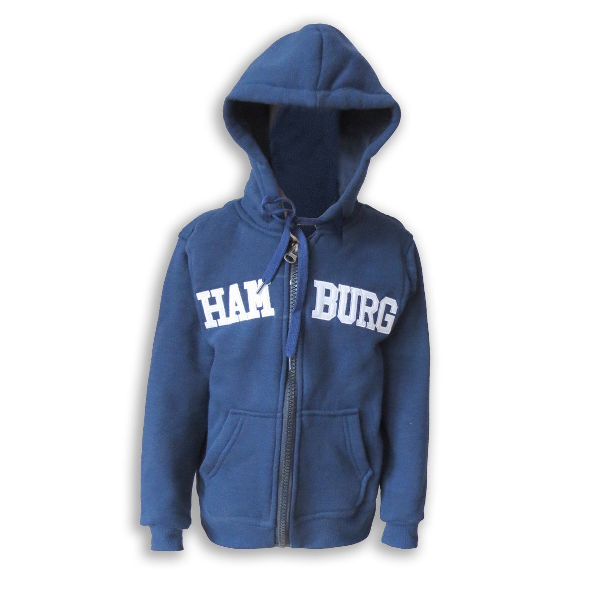 Sonia Originelli T-Shirt Sweatjacke "Hamburg" Kinder unifarben Jacke Hoodie bestickt marine