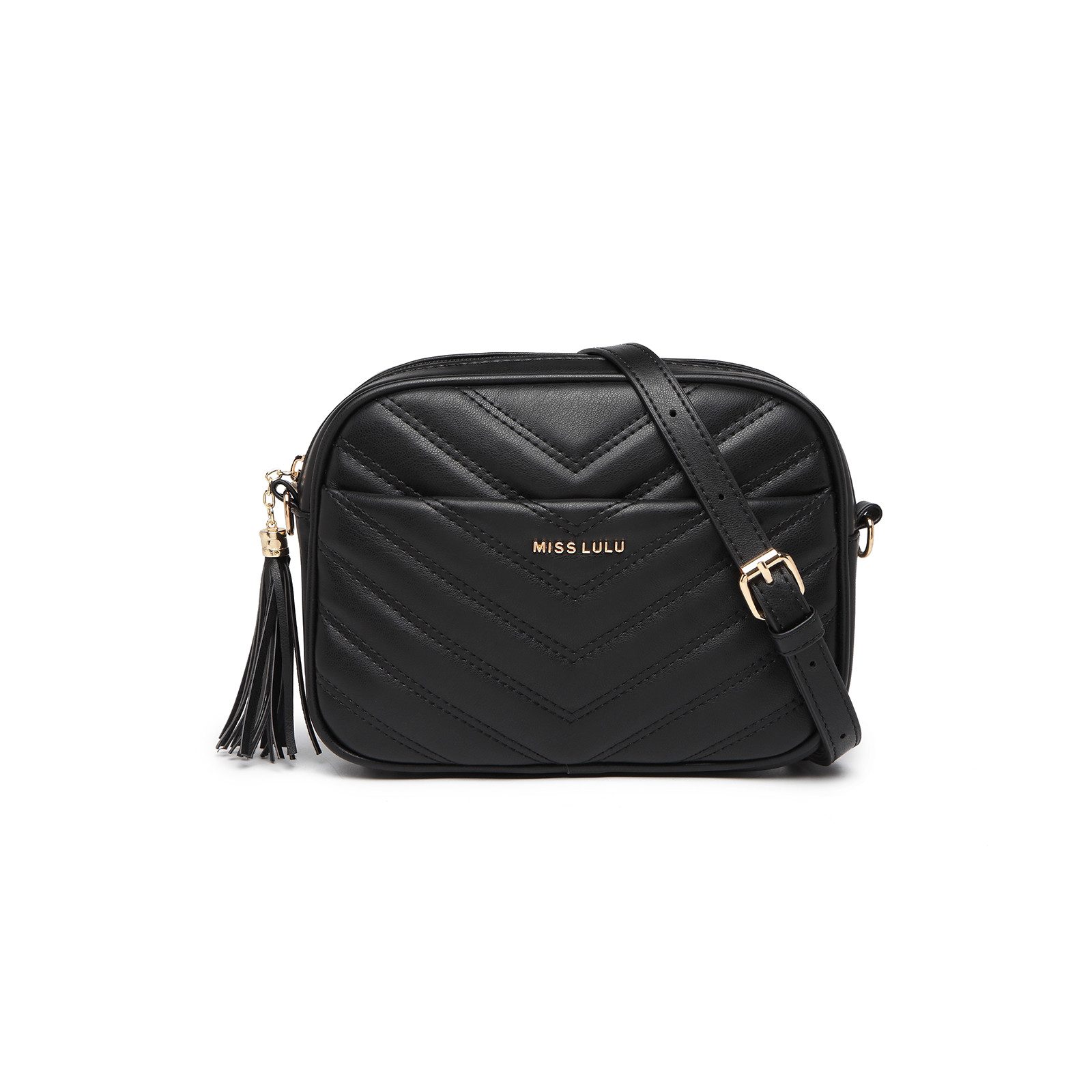 Schultertasche Umhängetasche Damen mit Goldener Hardware – Mittelgroße Crossbody Bag