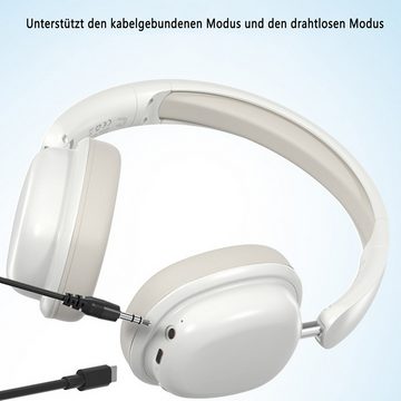Diida Bluetooth-Kopfhörer,Gaming-Kopfhörer,Kabelgebundene/kabellose Over-Ear-Kopfhörer (Ausgestattet mit einem Mikrofon)