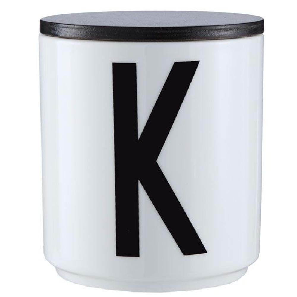 Design Holzdeckel Schwarz Tasse Letters