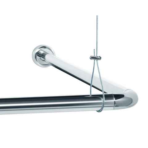 Libaro Duschvorhang Breite 160 cm, Universal-Set Duschvorhangstangen Badewannen Eck-Duschen L & U-Form