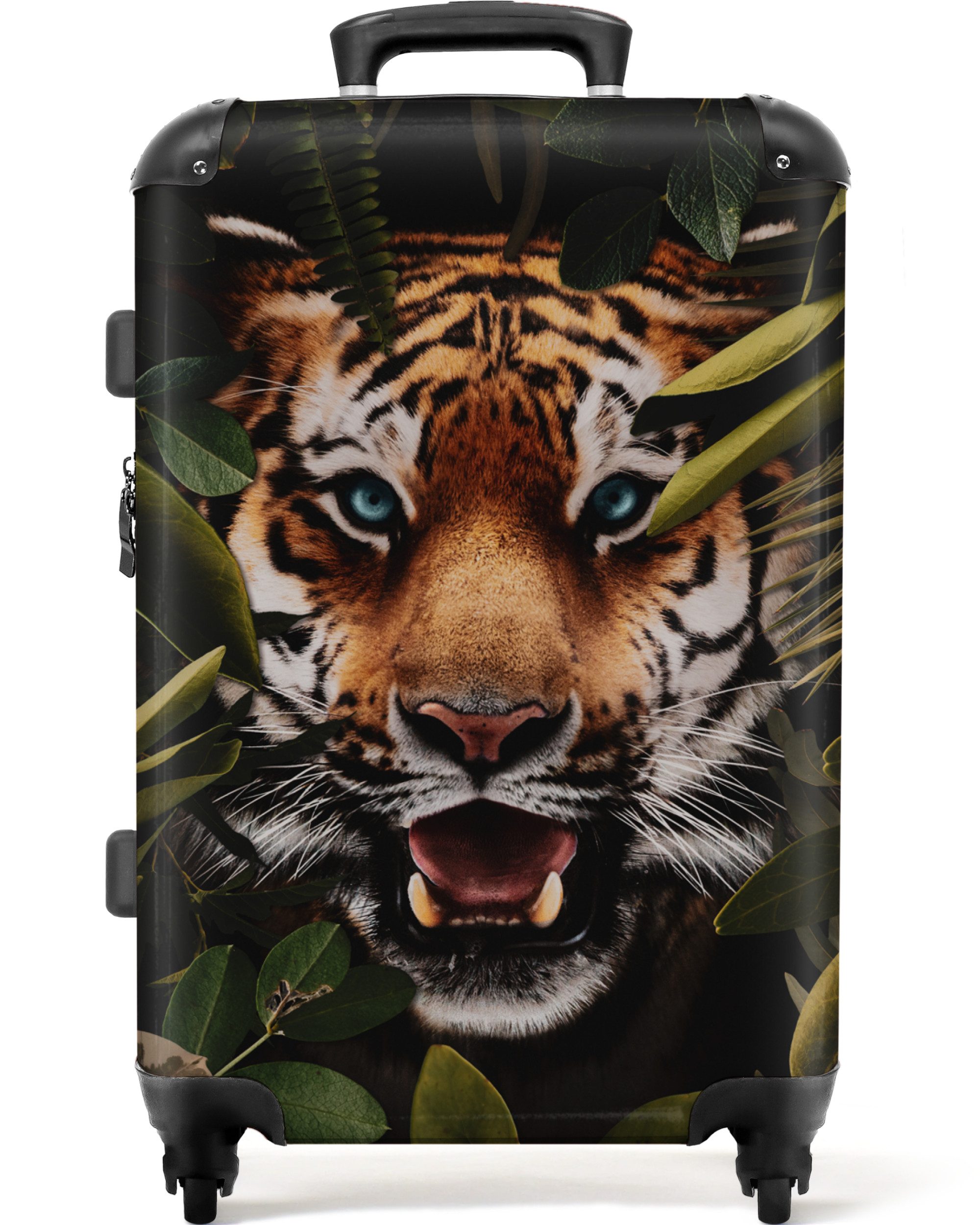 NoBoringSuitcases.com© Hartschalen-Trolley Tiger - Blätter - günstig online kaufen