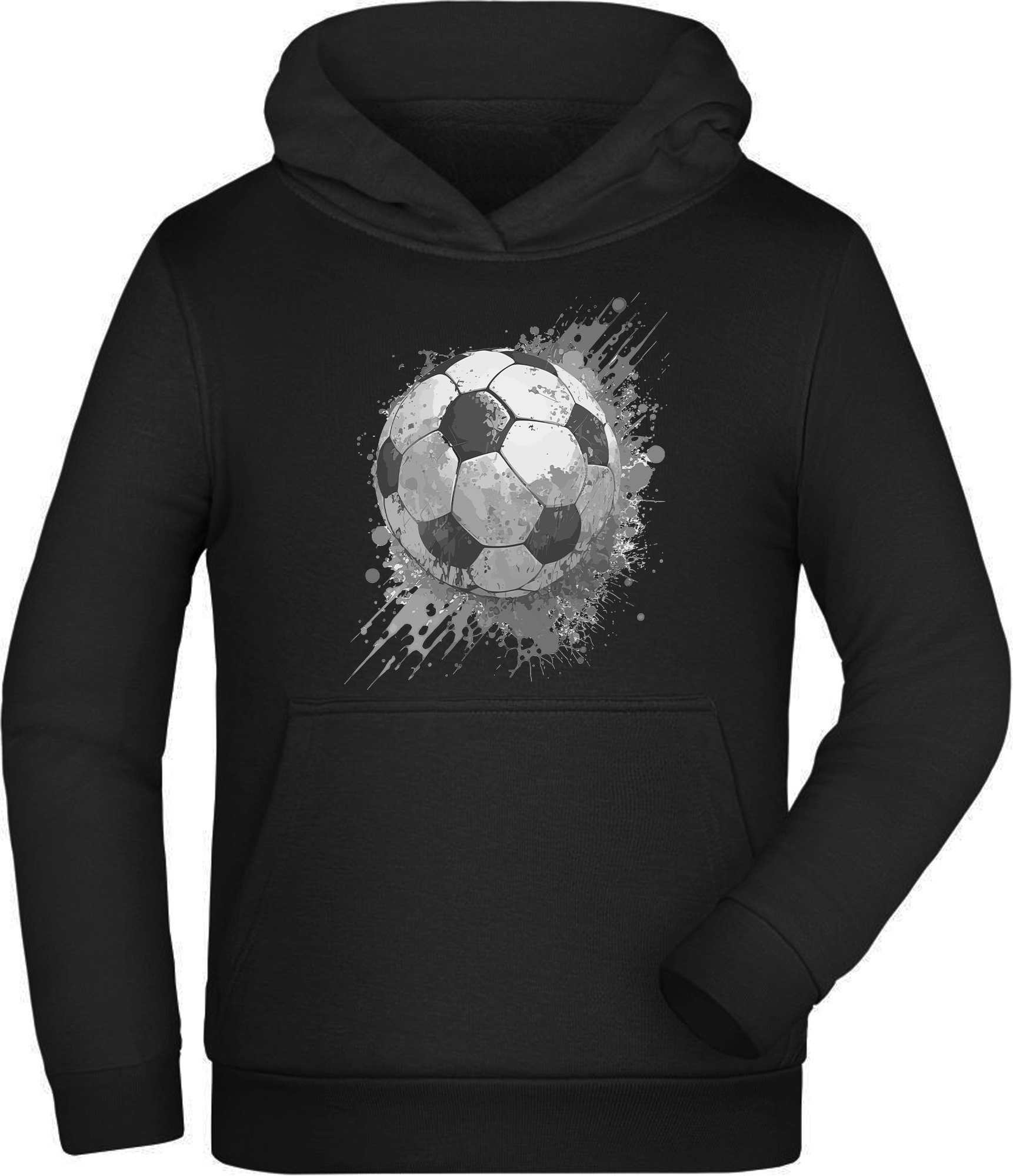 MyDesign24 Hoodie Kinder Kapuzen Sweatshirt - Fußball in Ölfarben Kapuzensweater mit Aufdruck i480