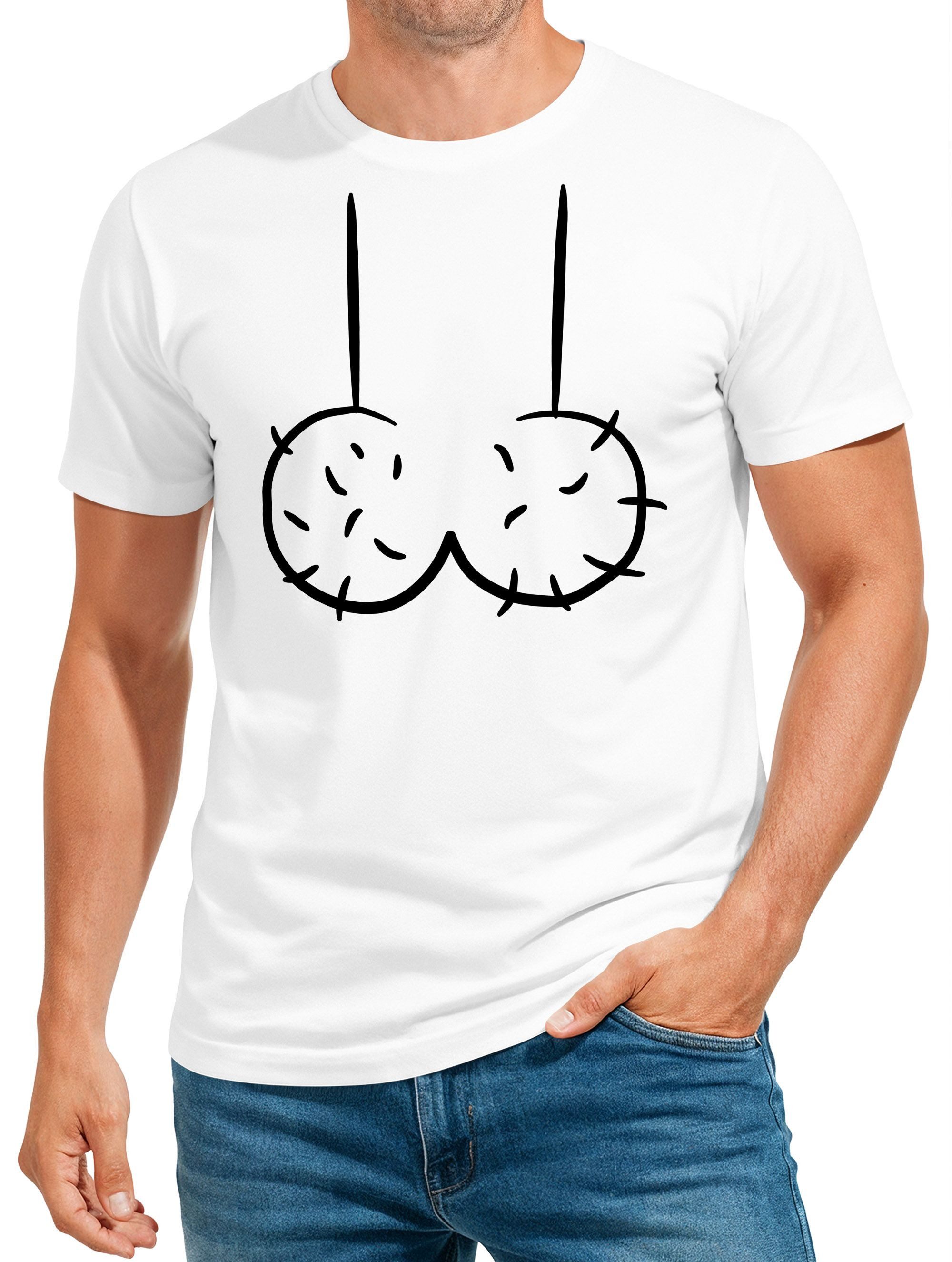 MoonWorks Print-Shirt Herren T-Shirt Fasching Karneval - Pimmel -Parodie Kostüm-Ersatz mit Print
