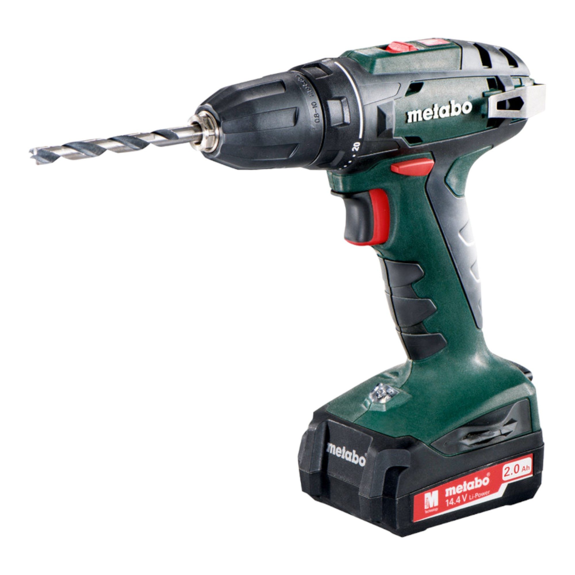 metabo Akku-Schrauber BS 14.4 14,4 V 40 Nm (602206540) + 2x Akku 2,0 Ah + Lader + Koffer
