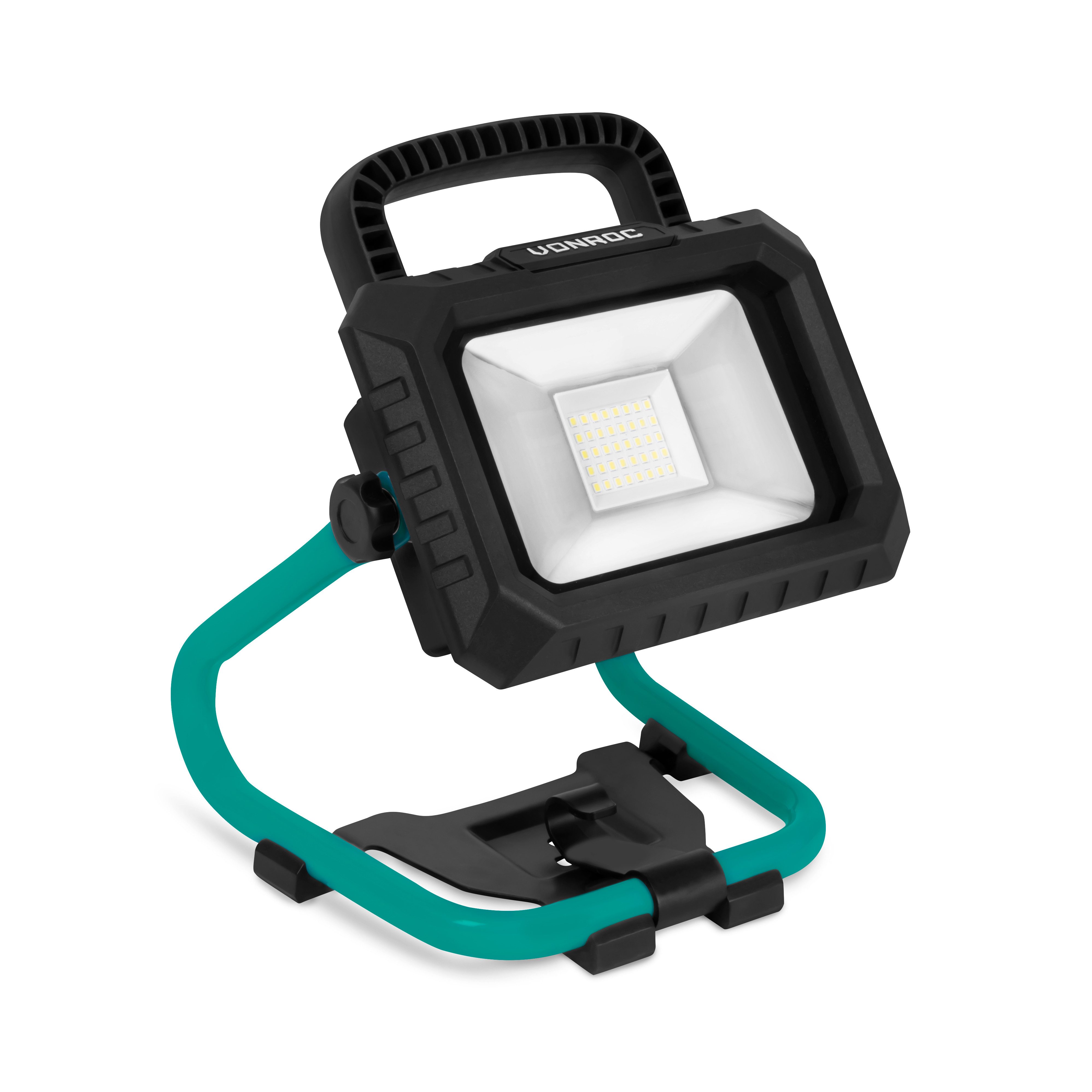 VONROC Baustrahler Akku Bauleuchte 20V - LED - 20W - 2 Positionen: 900/1800 Lumen -, kippbar - Weitstrahlwinkel - Ohne Batterie und Ladegerät