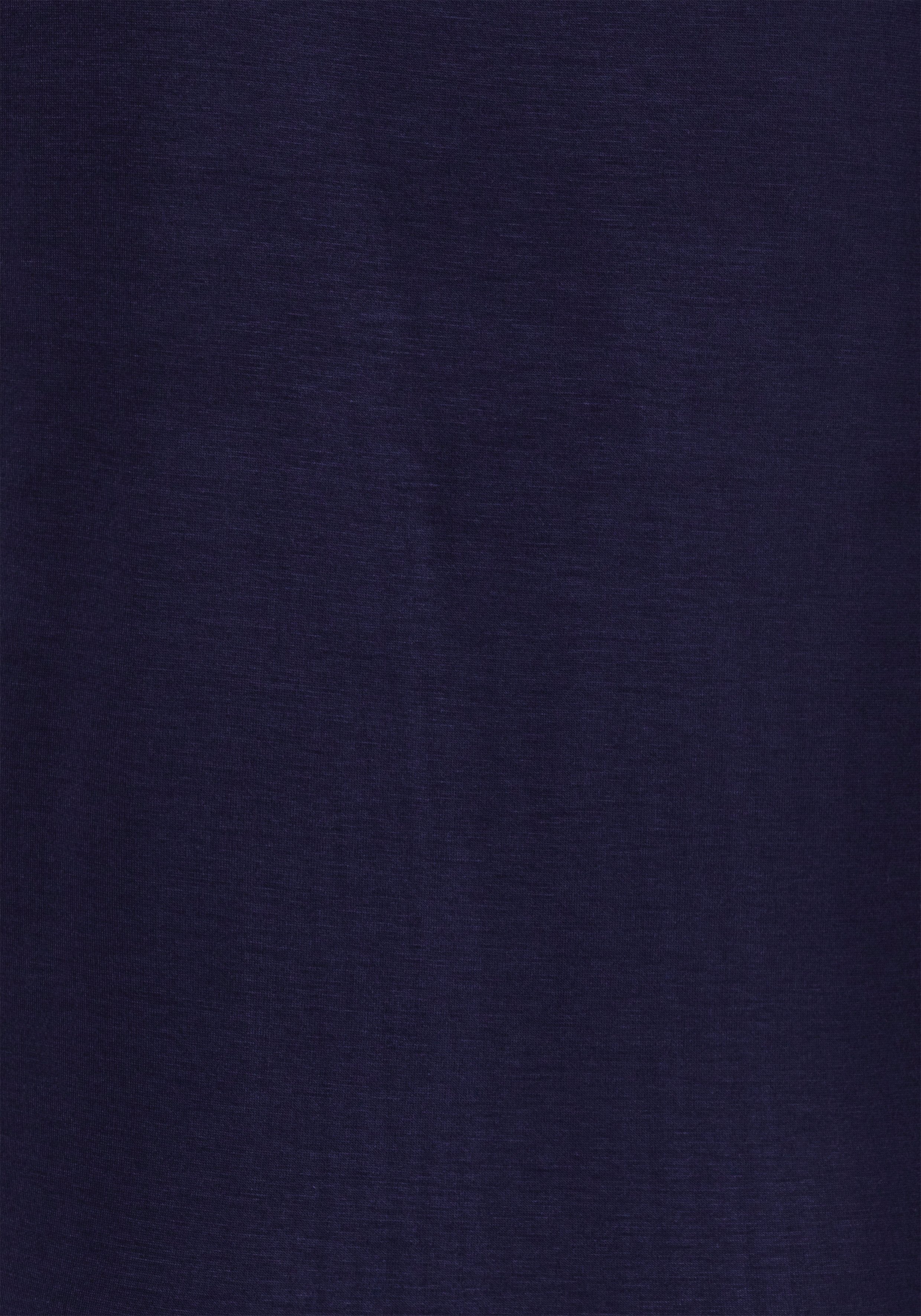 angeschnittenem LASCANA mit Arm T-Shirt dunkelblau