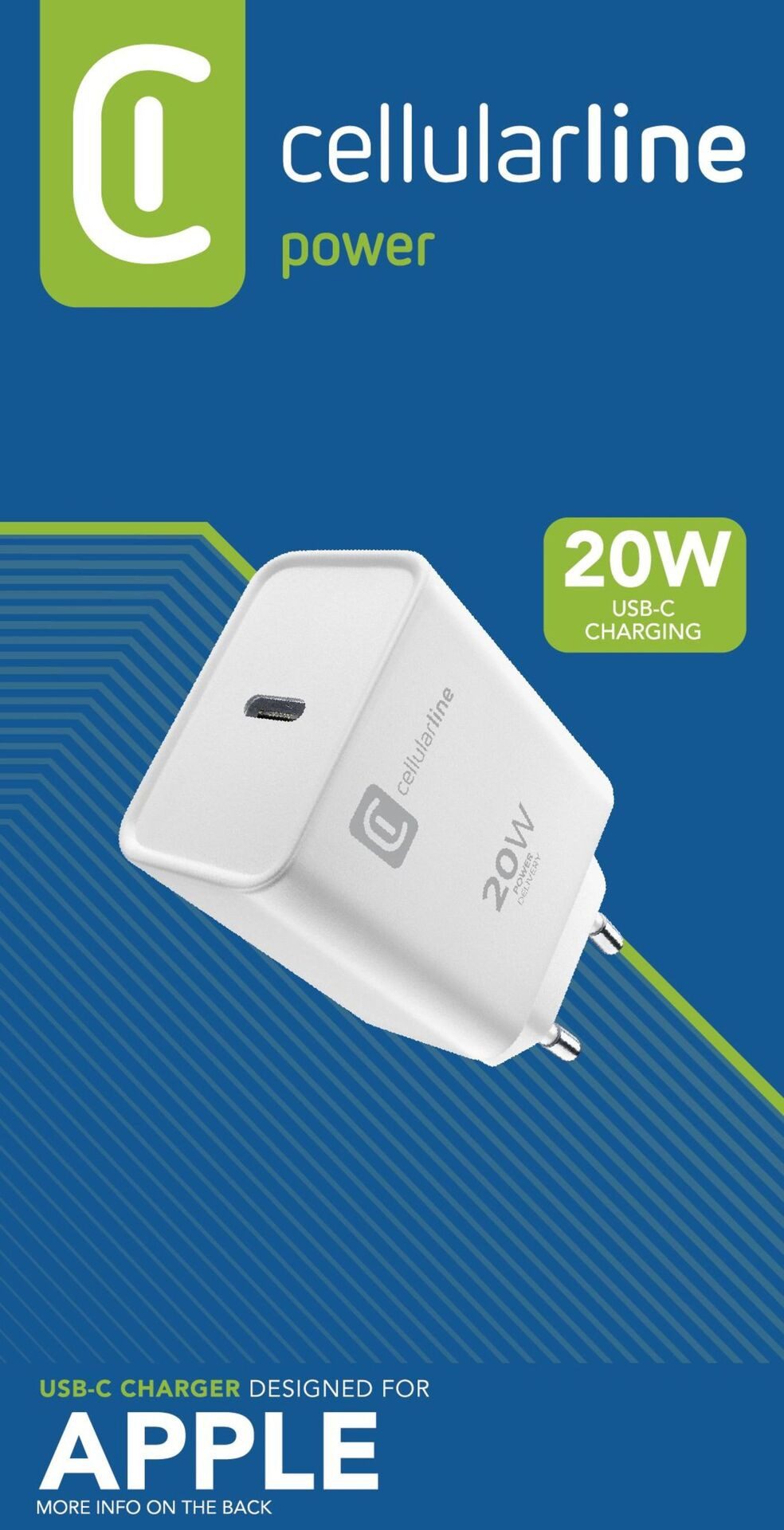 Cellularline USB-C CHARGER für APPLE 20W USB-Ladegerät