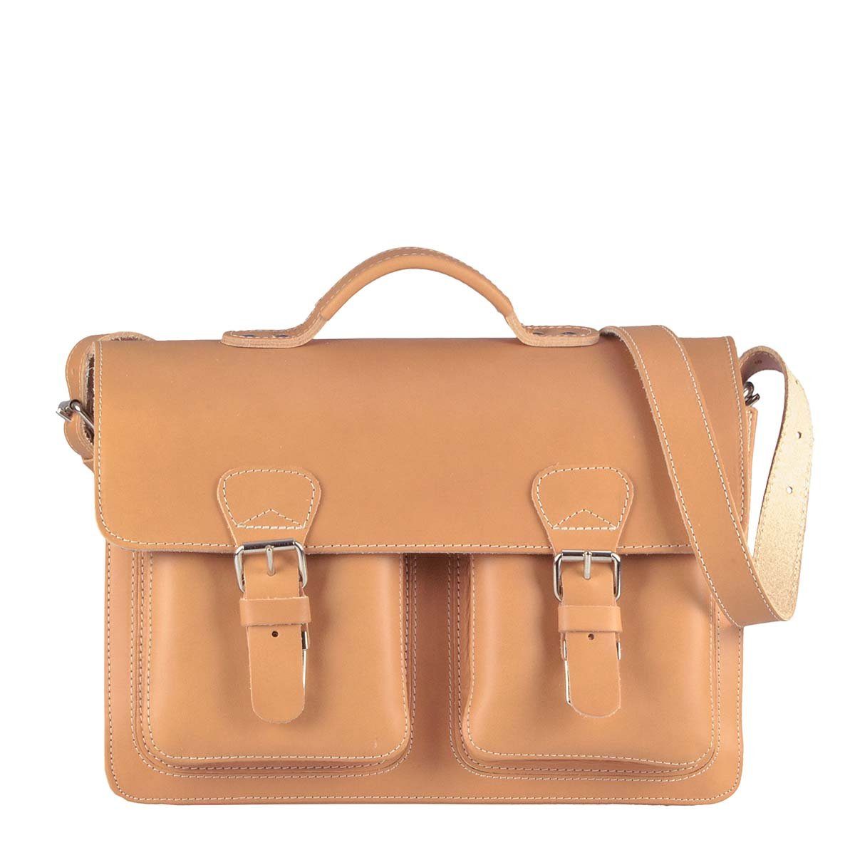 Ruitertassen Aktentasche Lehrertasche Damen Herren Leder 38x27cm 2 Fächern Business Schule, Schultertasche, Leder Umhängetasche, Schultasche